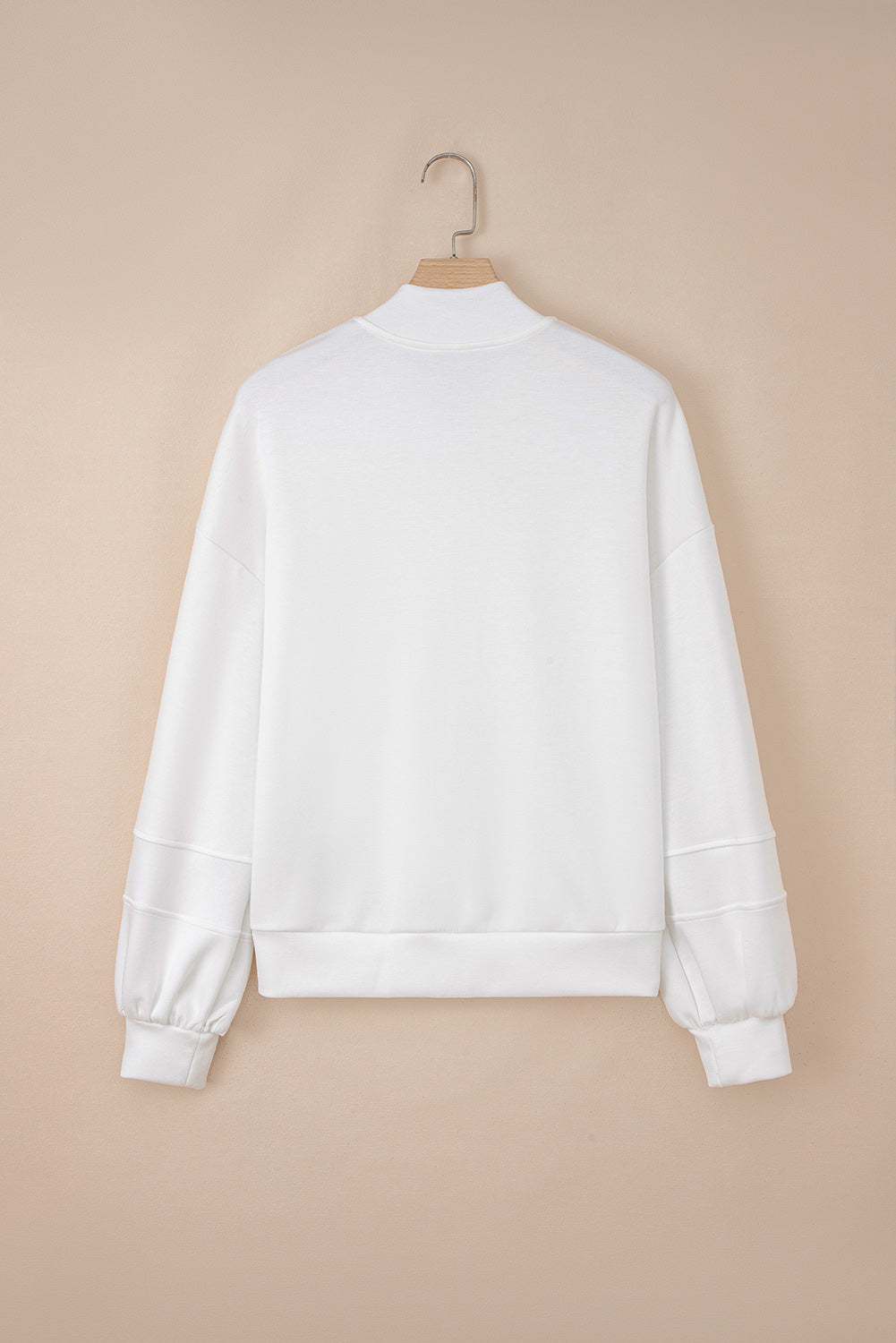 White Zip-Up Puff Sleeve Jacket - eAura