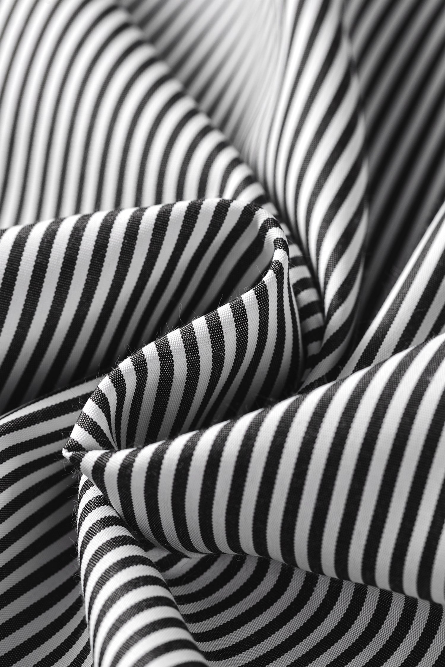Striped Ruffle Sleeve Short Sleeve Round Neck Casual Shift Blouse – Black Stripe