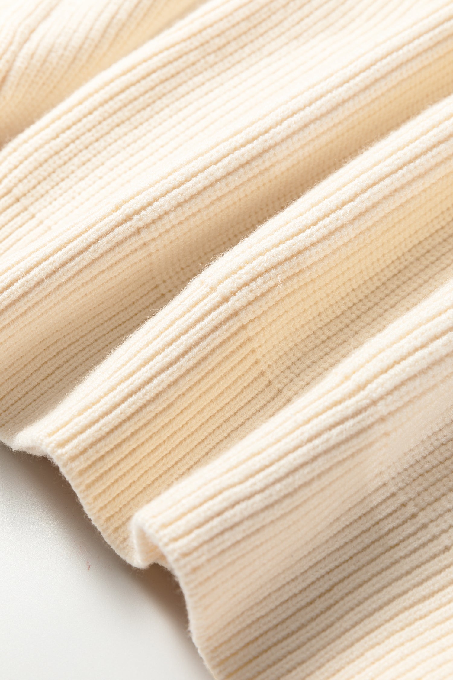 Rib Knit Ribbon Knot Backless Drop Shoulder Sweater - eAura