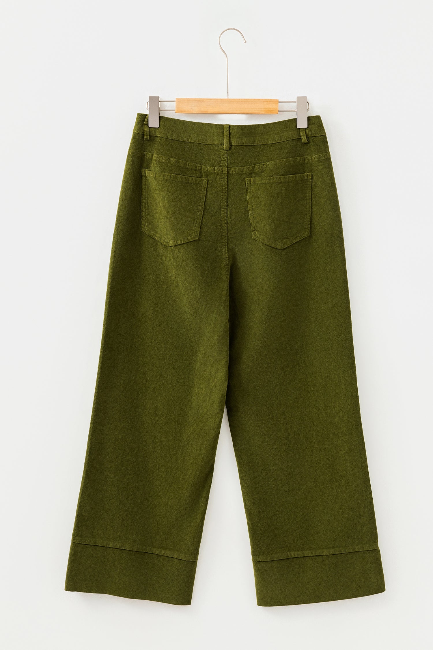 Soft Corduroy High Waist Wide Leg Trousers - Bottoms/Pants & Culotte