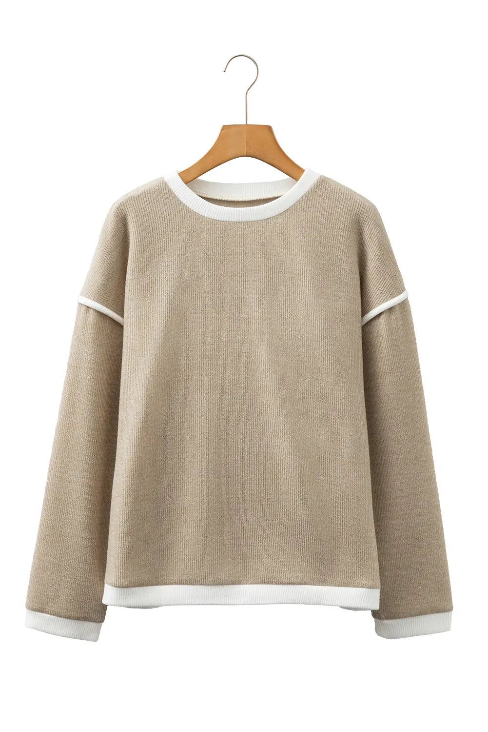Contrast Colour Trim Knit Drop Shoulder Top