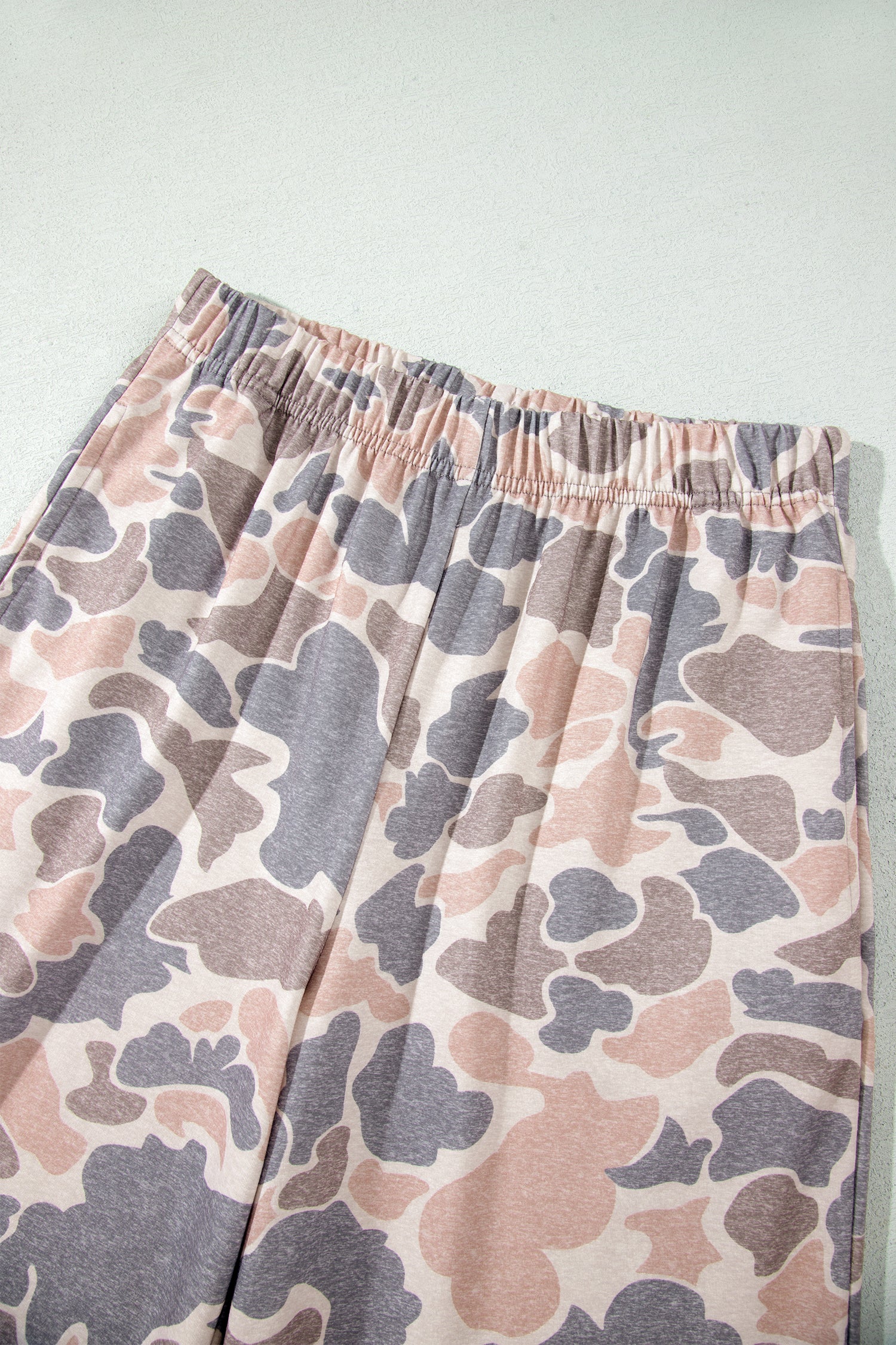 Camouflage Print Long Sleeve Top Loose 2pcs Pants Set – Multicolour