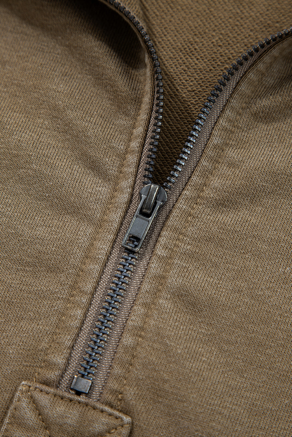 Half Zip Kangaroo Pocket Mineral Wash Baggy Hoodie - Tops/Sweatshirts & Hoodies