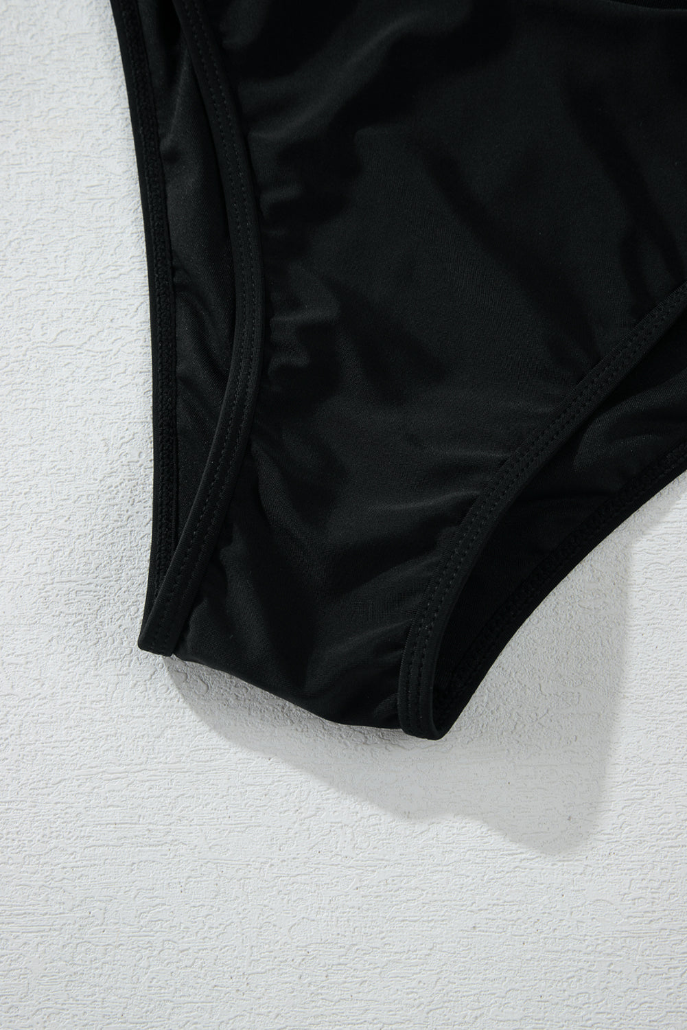 Black Sheer Mesh Edged Halter V Neck Push Up Bikini eAura