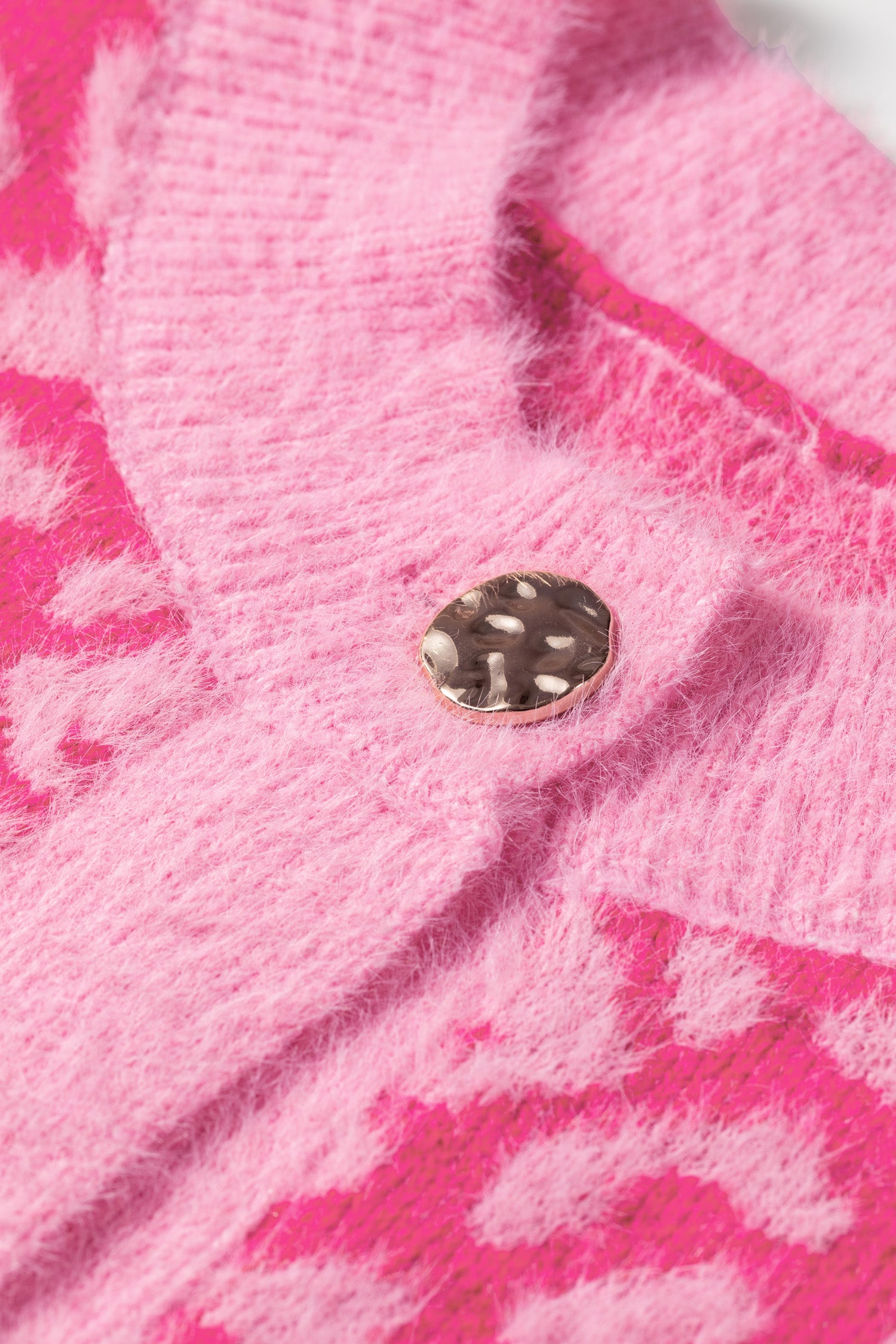 Leopard Print Knit Sleeveless Regular Wash Sweater Vest – Pink