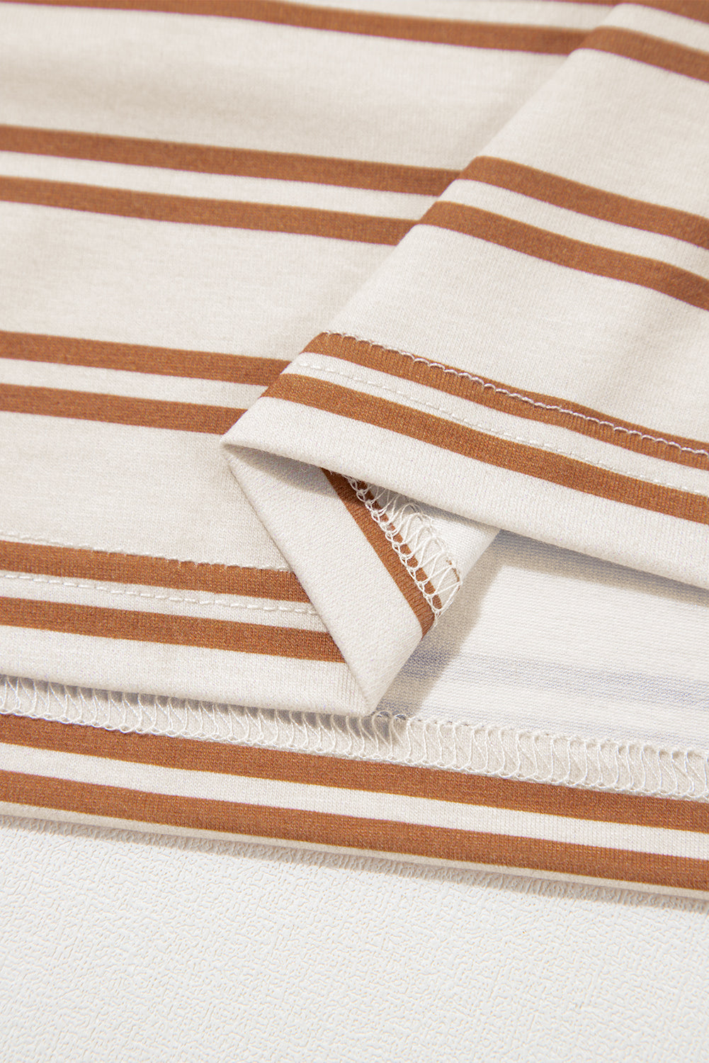 Khaki Stripe Round Neck Sleeveless Casual Pocketed Mini Dress eAura