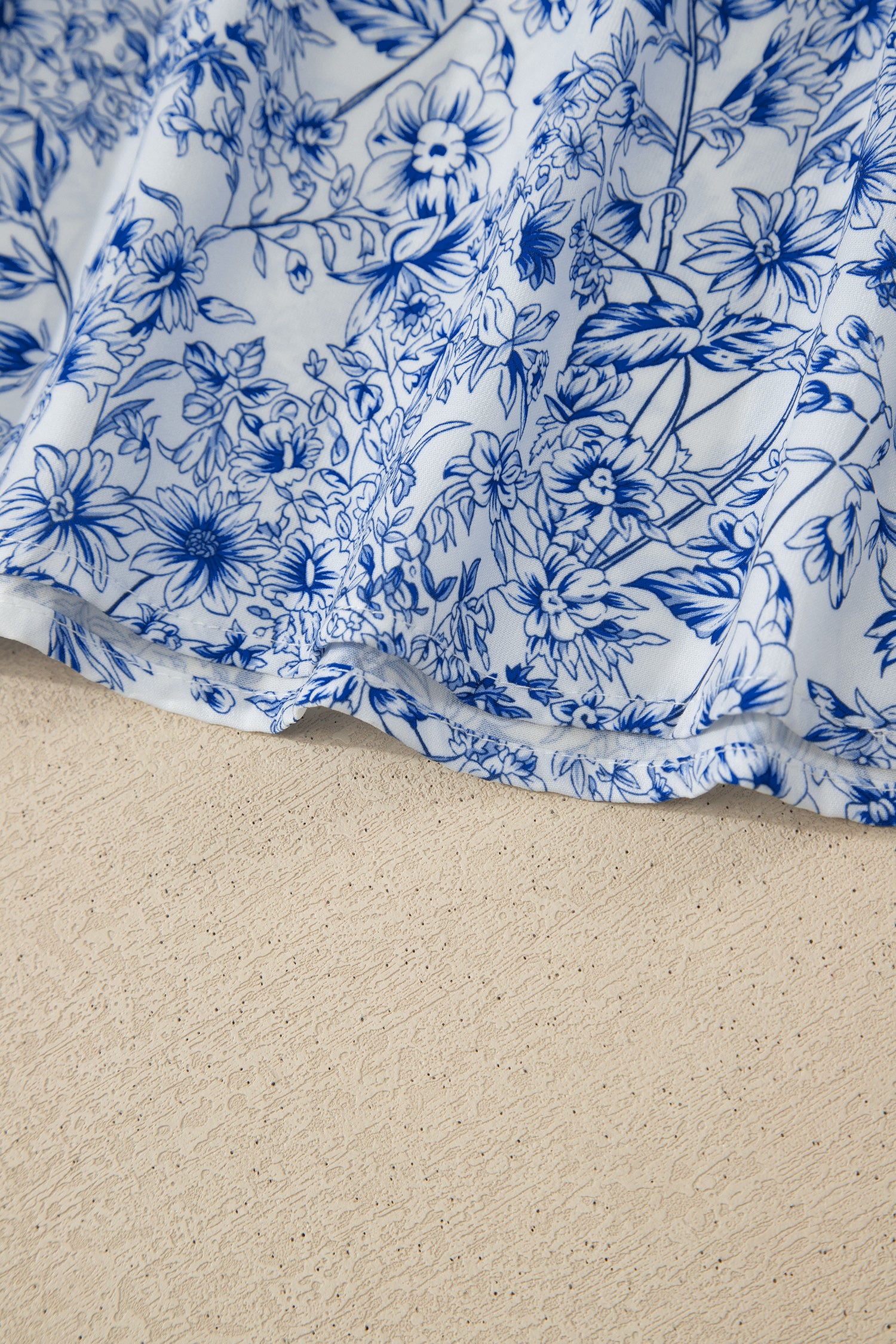 Sky Blue Floral Print Knot Strap Maxi Dress
