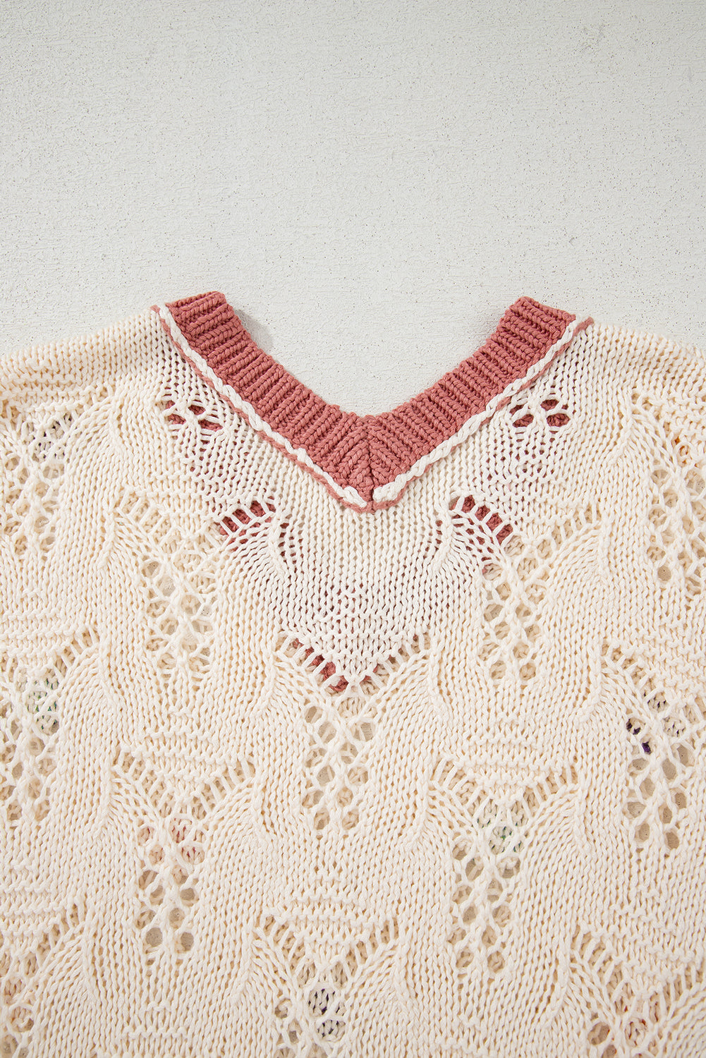 Embroidered Flowers Edge Hollowed Sweater eAura