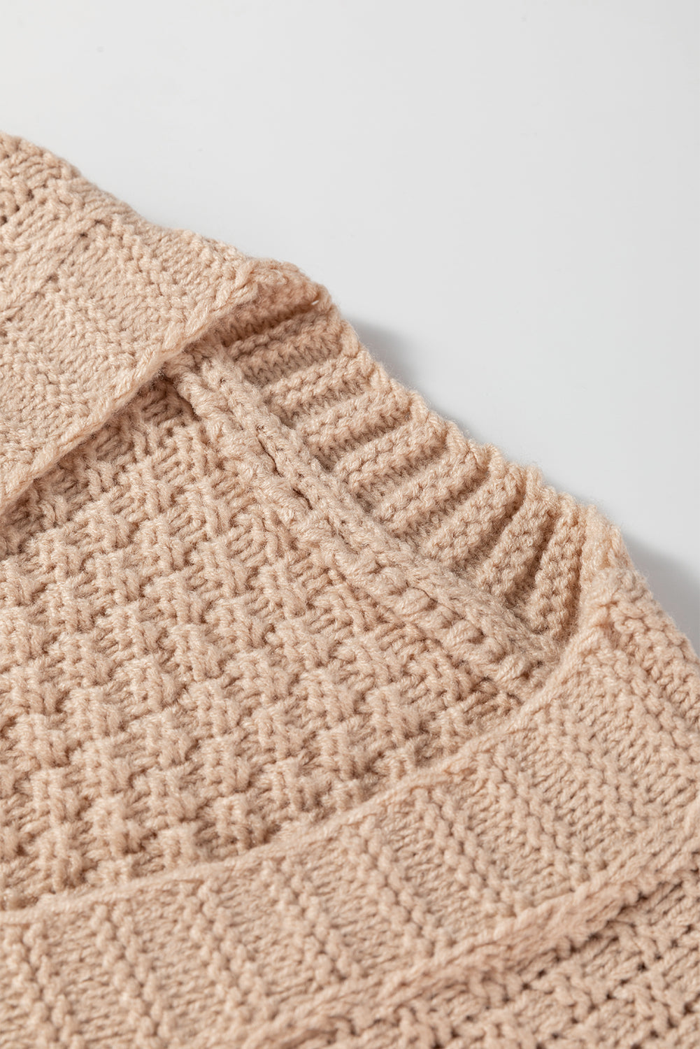 Open Front Knit Cardigan With Denim Pockets - eAura