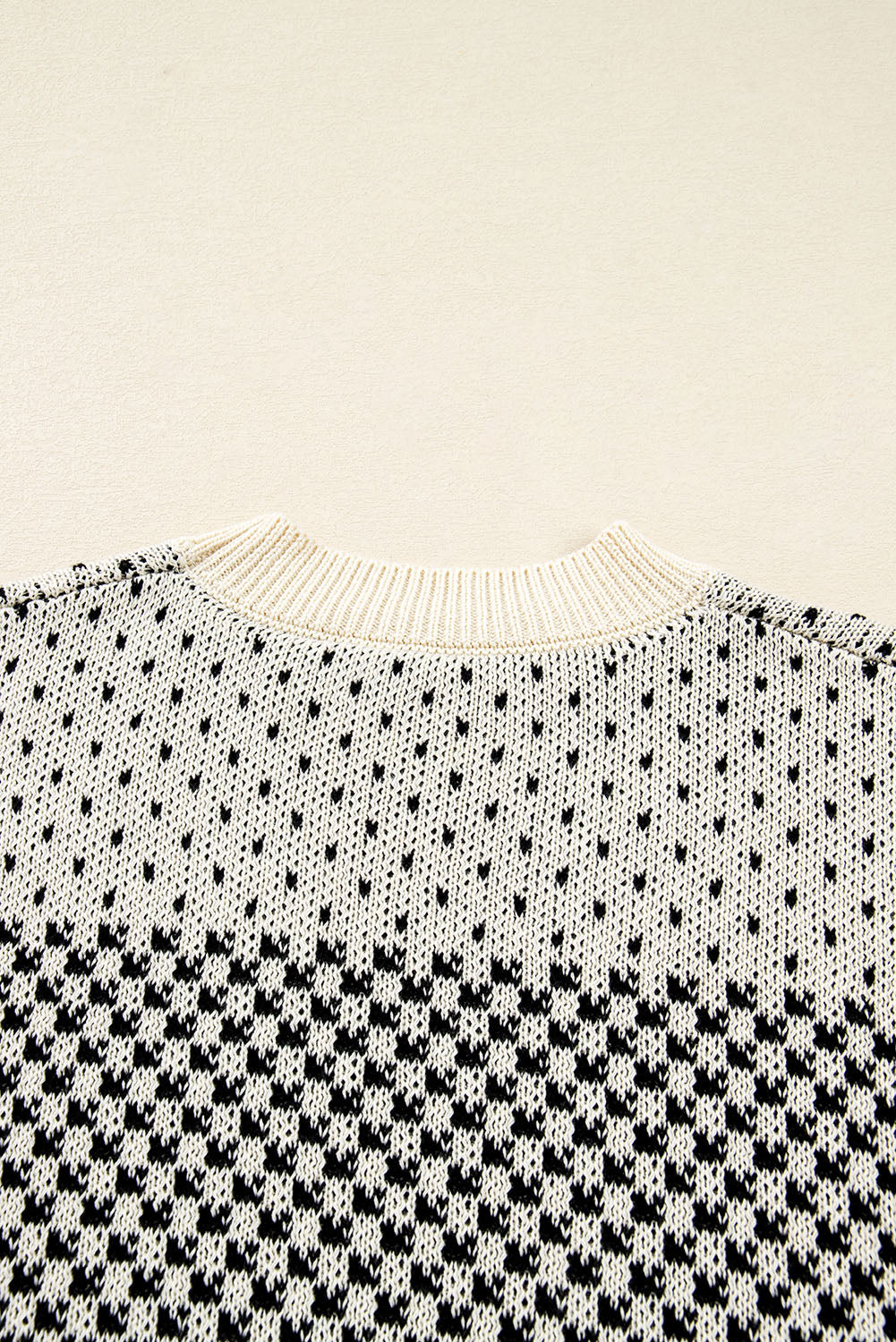 Contrast Colour Pattern Lantern Sleeve Sweater eAura