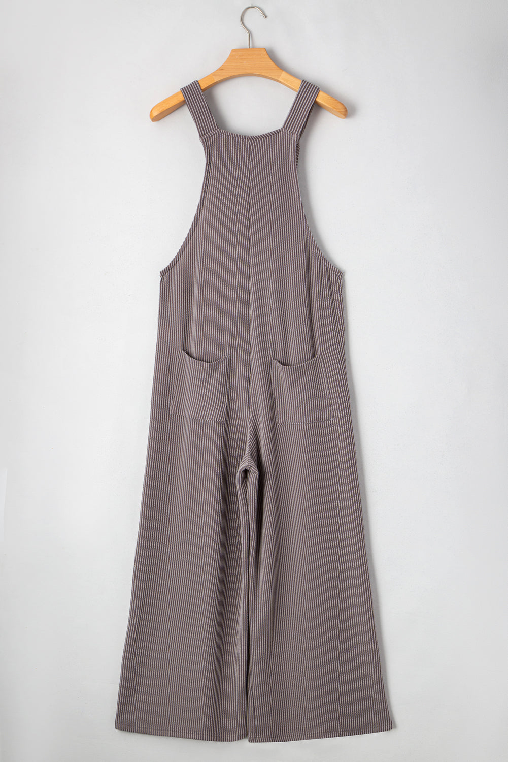 Philippine Grey Ribbed Adjustable Straps Wide Leg Loose Overall eAura