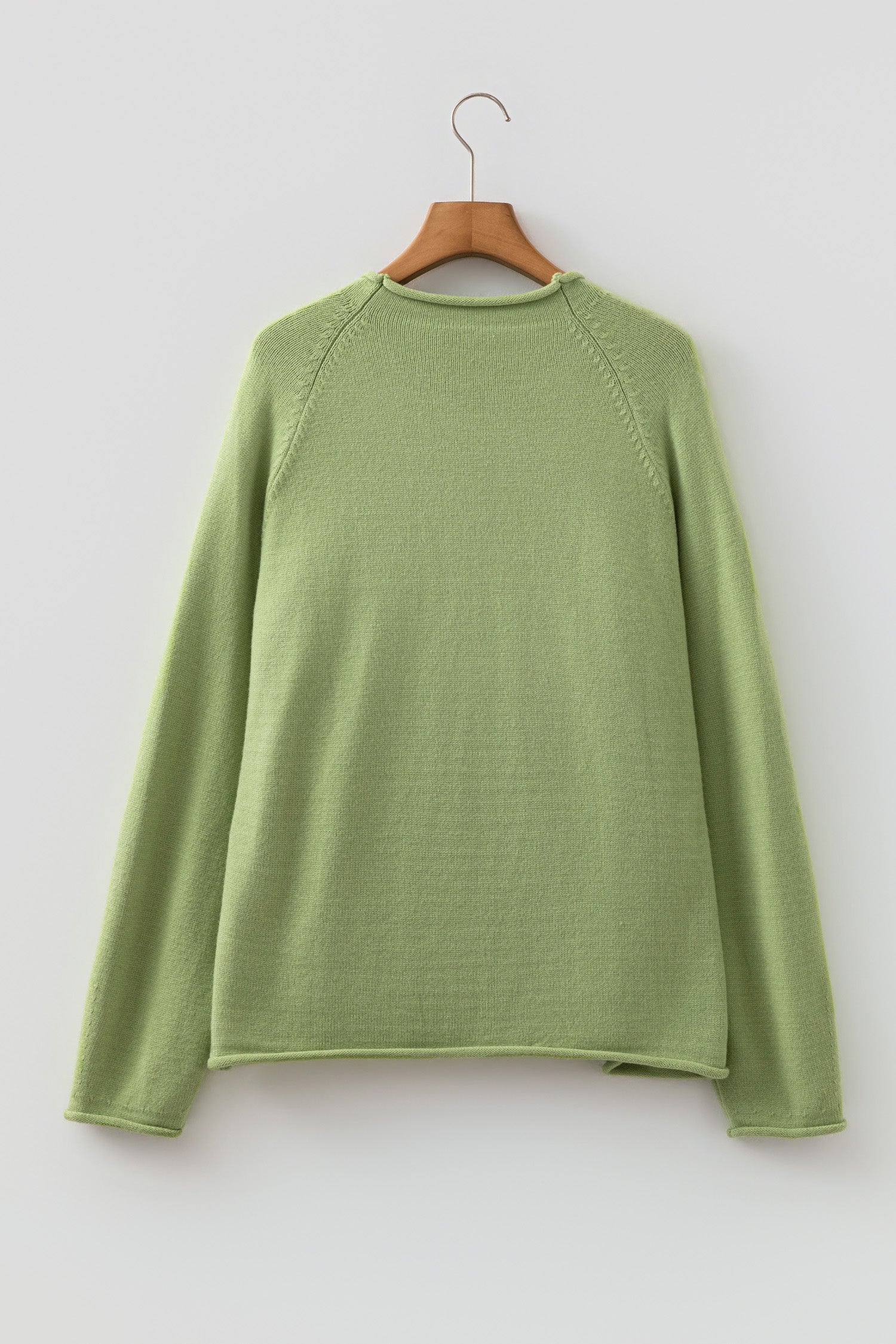 Unique Fish Knit Oversized Round Neck Sweater – Meadow Mist Green