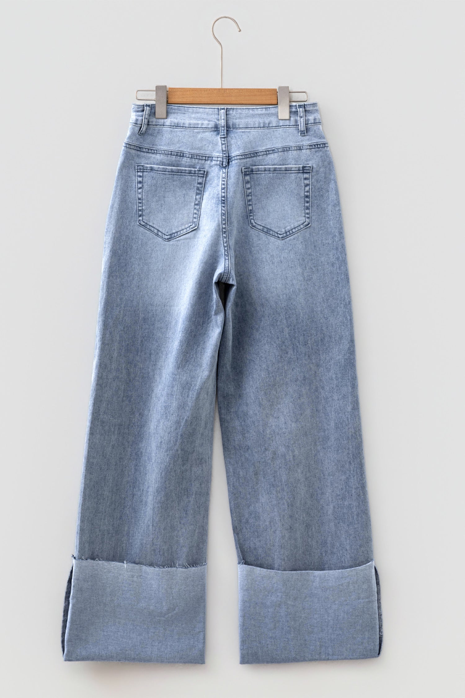 Turn-up Cuffs Loose Jeans – Beau Blue