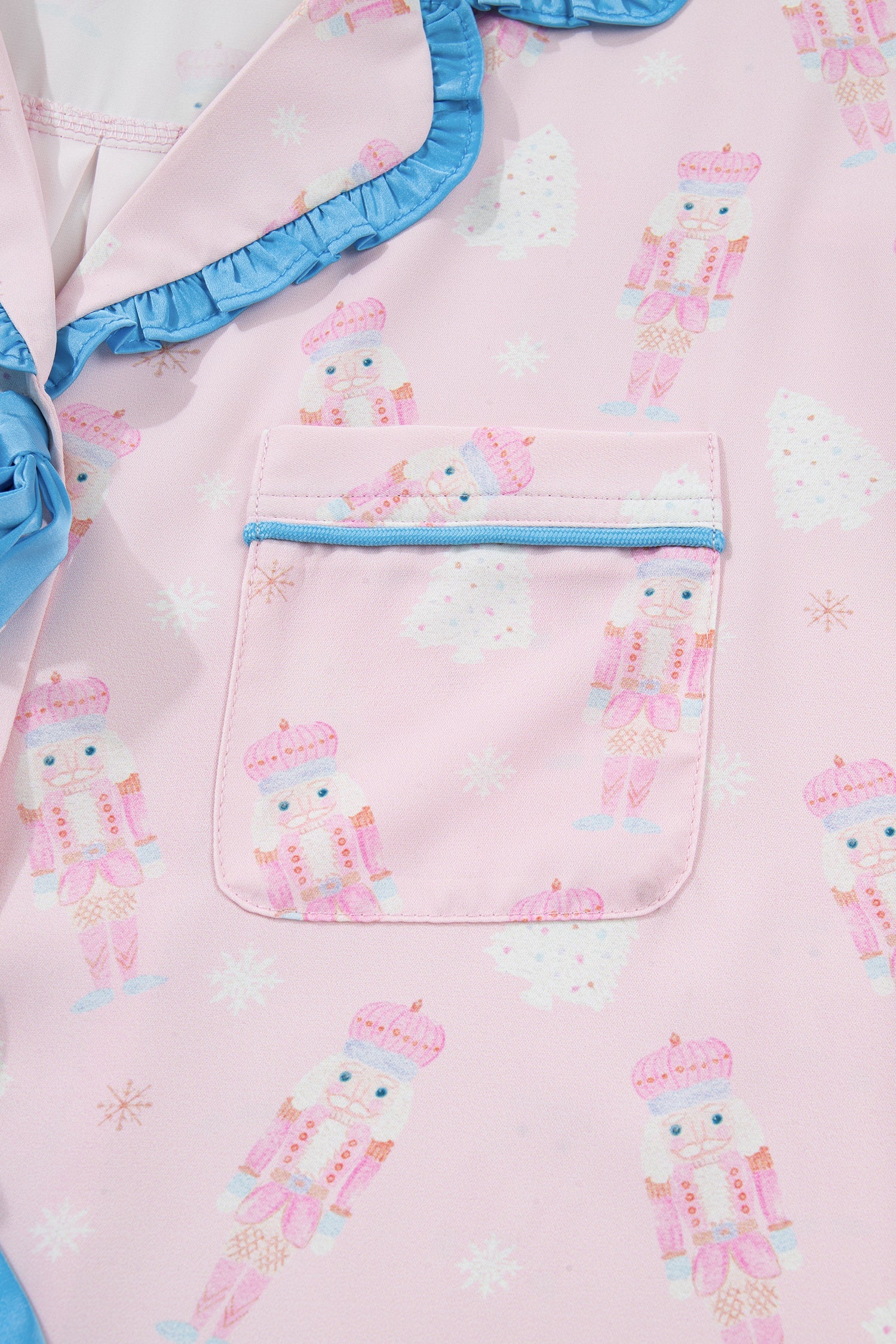 Bow Tie Front Christmas Nutcracker Long Sleeve Shirt Shorts Pajama Set - Loungewear & Sleepwear/Sleepwear