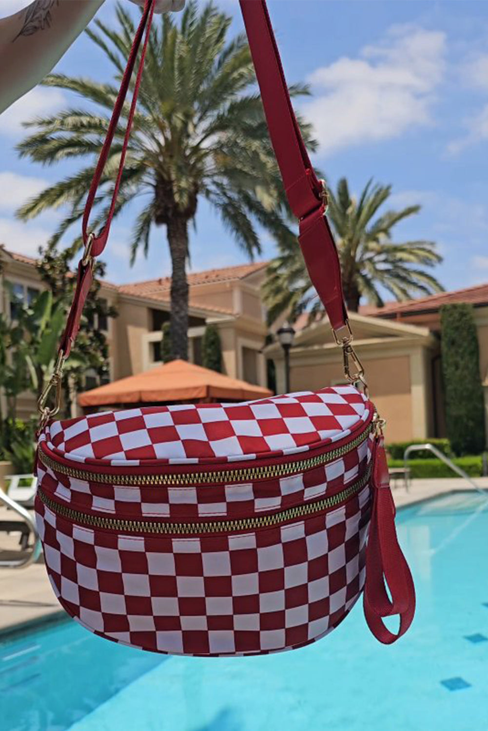 Print Wide Strap Large Crossbody Bag
