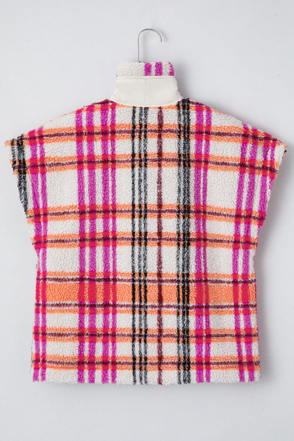 Rose Sherpa Plaid Jacket Gilet eAura