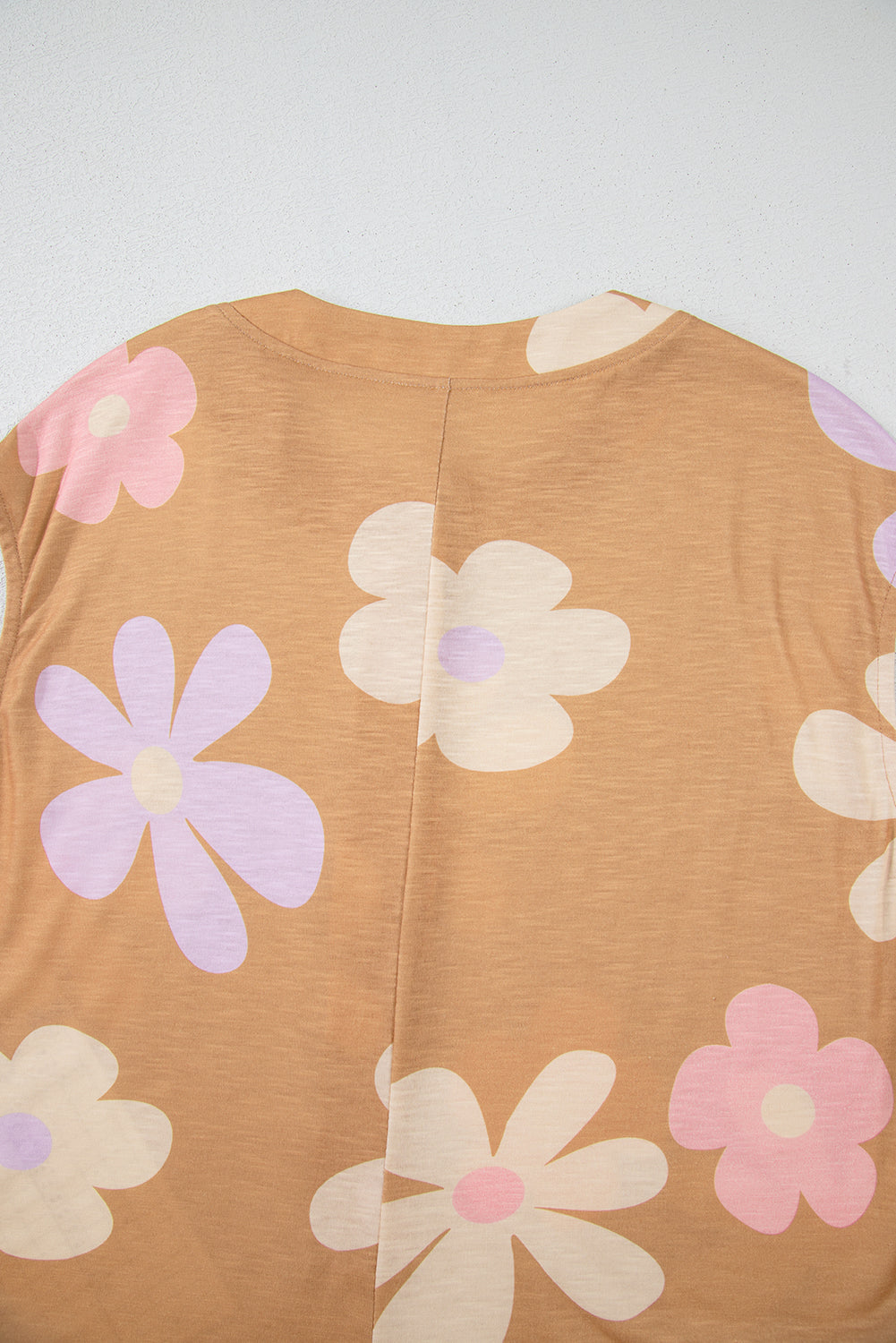 Khaki Floral Print Sleeveless Button up Wide Leg Loose Jumpsuit eAura