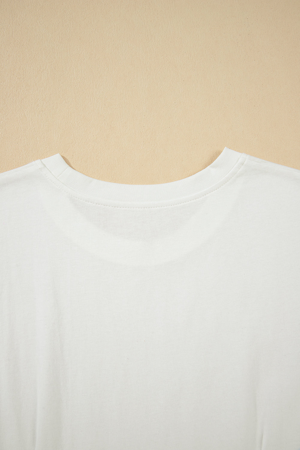 White Drop Shoulder Crew Neck Shift T Shirt Dress eAura