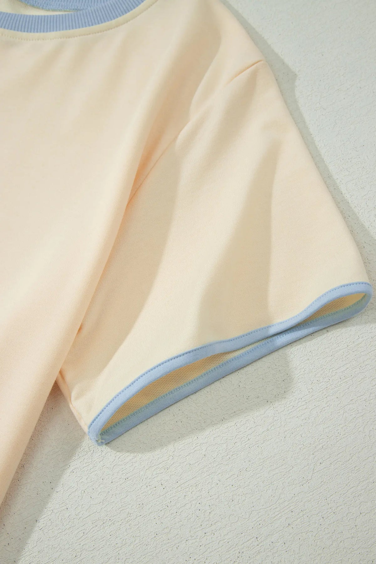 Apricot Colourblock Edge Drop Shoulder T Shirt and Skort 2Pcs Set – Beige