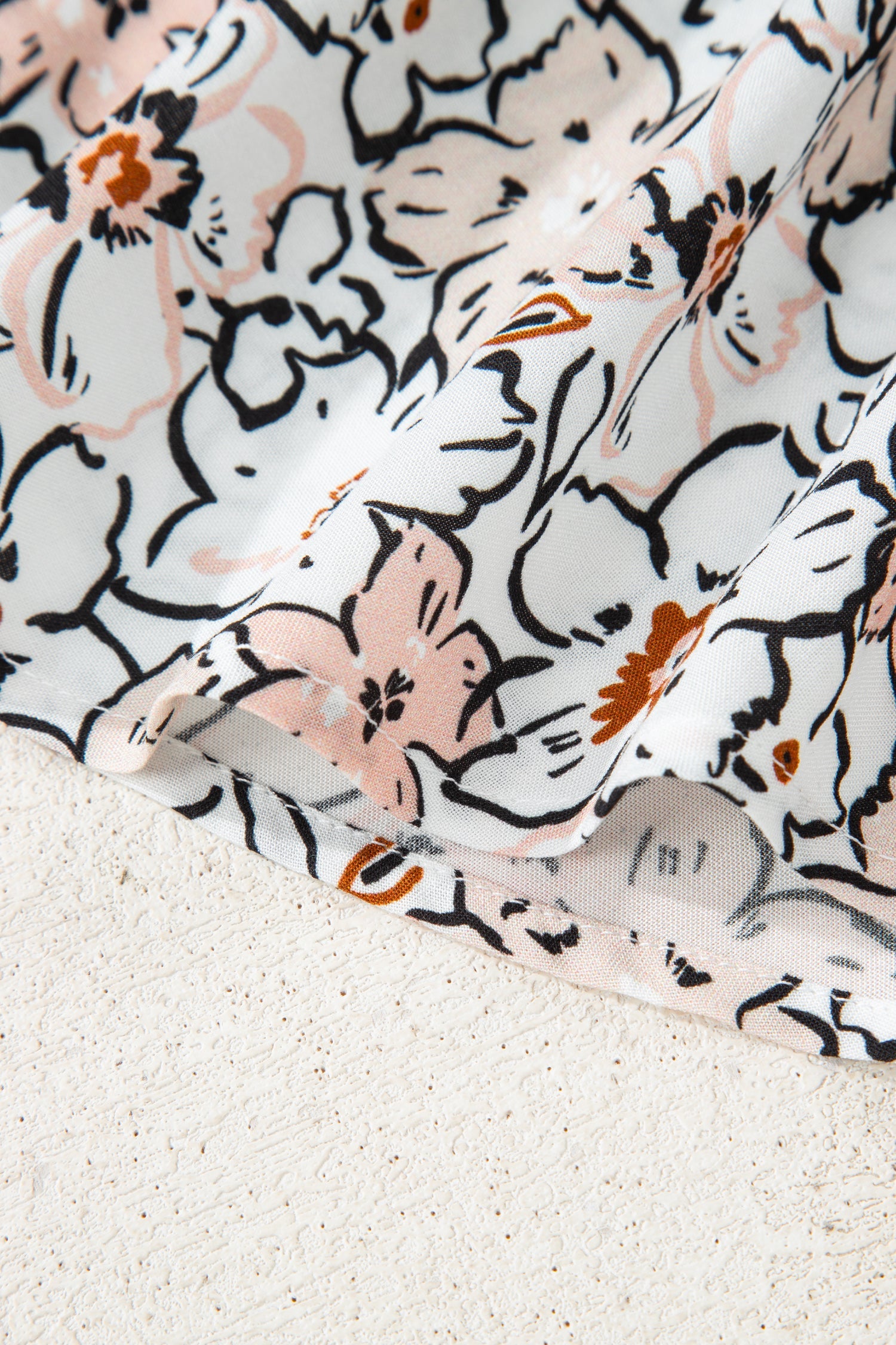 Bold Floral Print Frilled Puff Sleeve Button Down Shirt - eAura