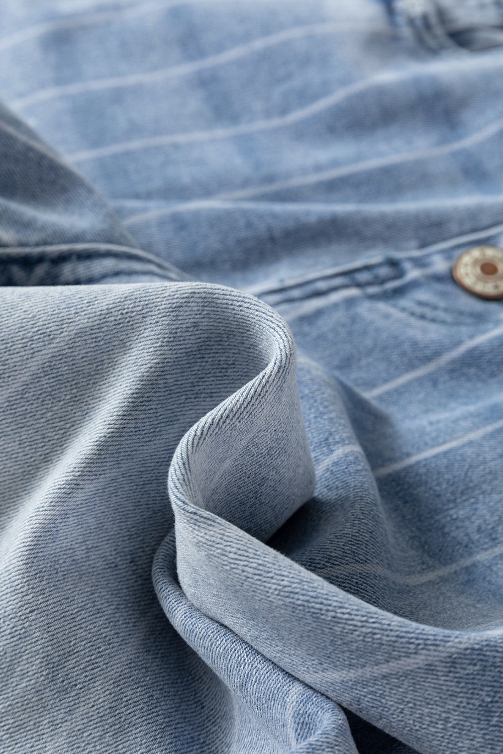 Multi Buttons Pinstripe Wide Leg Jeans - eAura