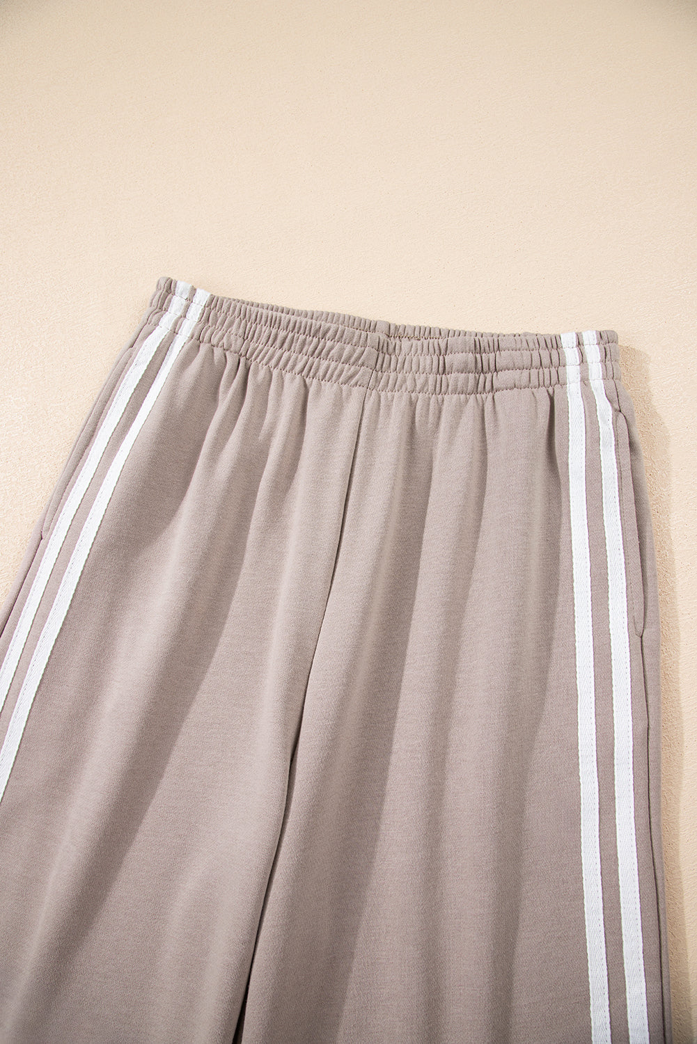 Varsity Striped Detail Crewneck Pullover Elastic Sweatpants 2pcs Co-ord - Two Piece Sets/Pant Sets