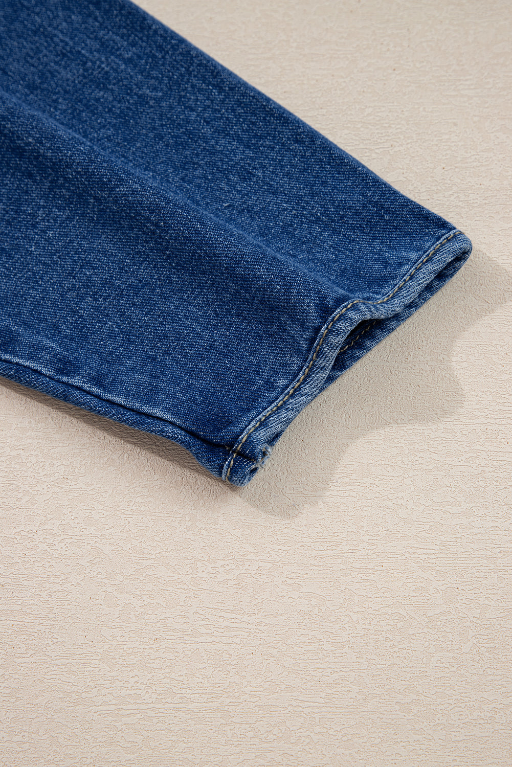Blue Fastening Big Patched Pockets Straight Cut Deep Wash Denim Jacket - eAura