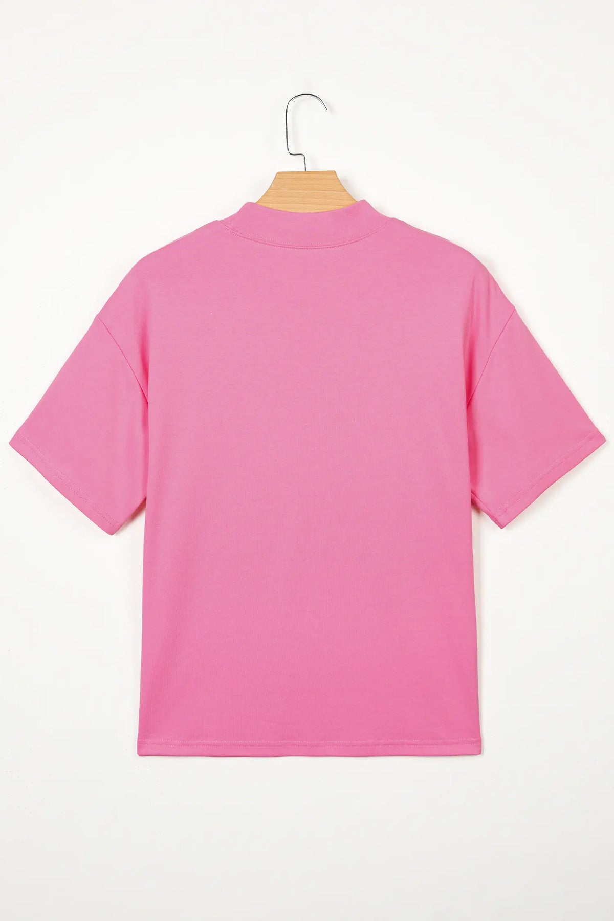 Solid Colour High Neck Oversize Tee – Wisteria