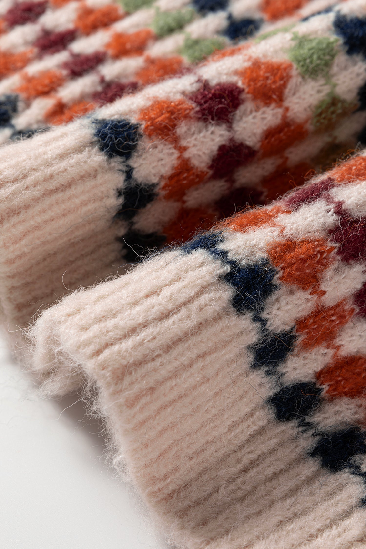 Multicoloured Dotty Stripe Pattern Knit Drop Shoulder Sweater - eAura