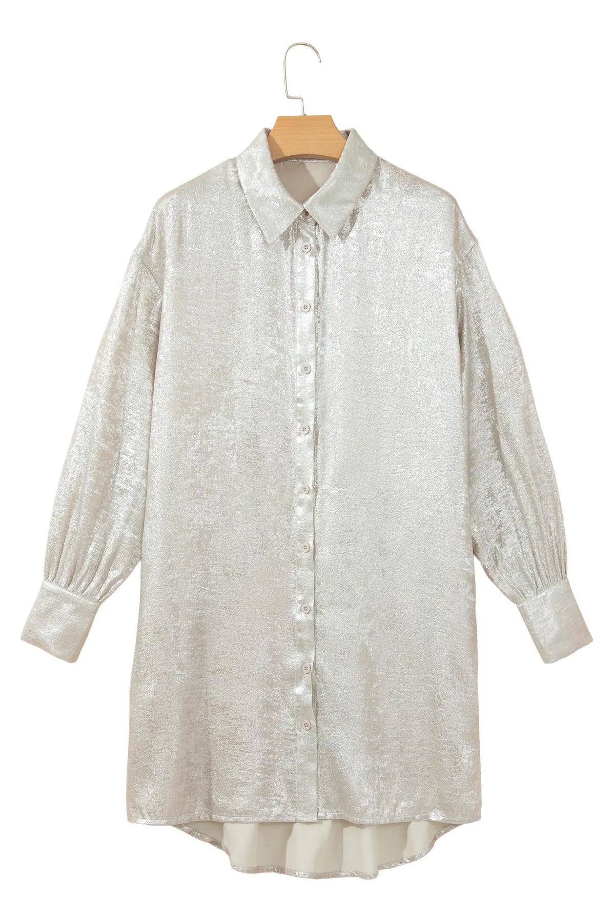 Jet Stream Solid Pattern Mini Length One Piece Long Sleeve Shift Dress – Cream