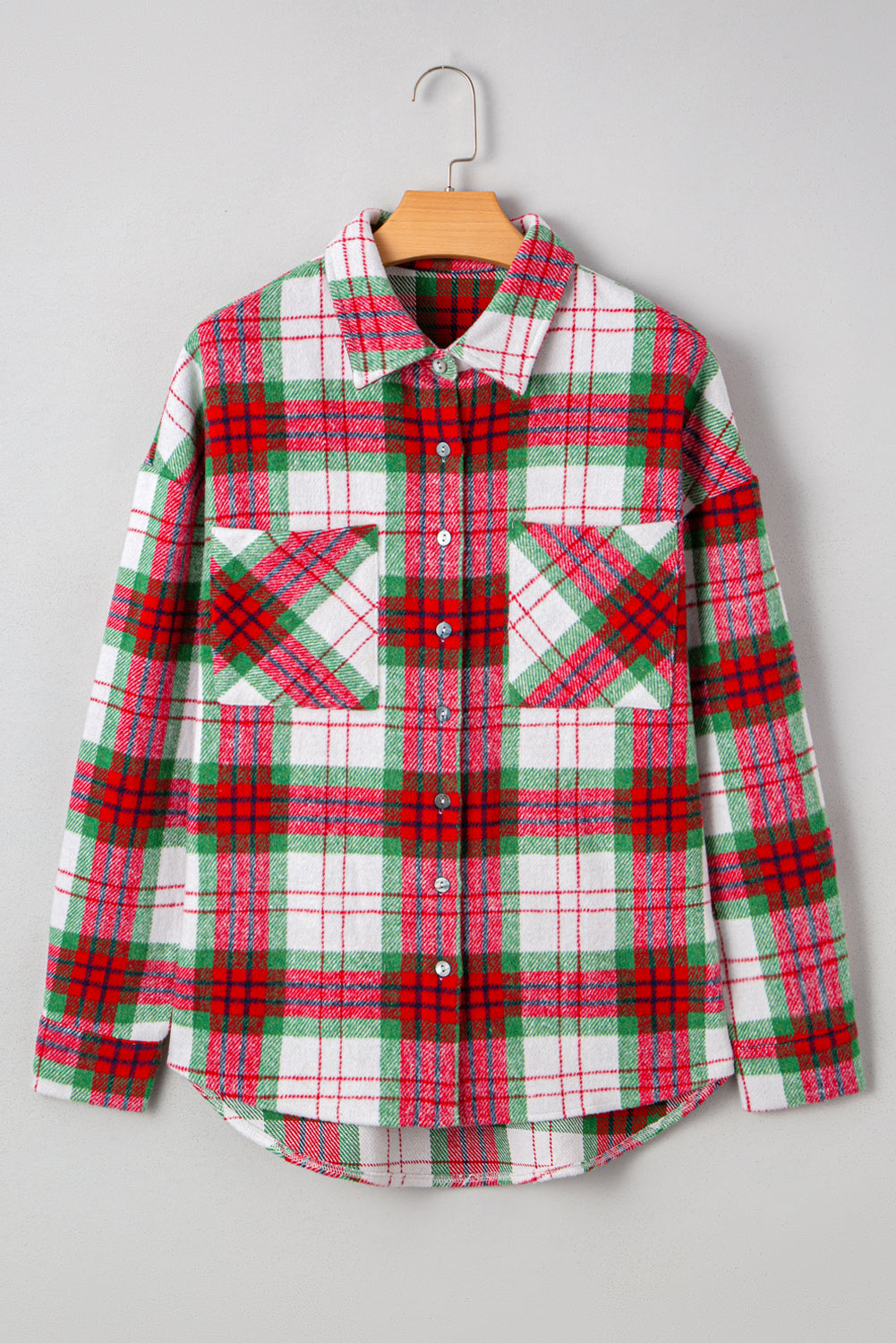Red Plaid Casual Flannel Shacket Dear-Lover Dropshipping