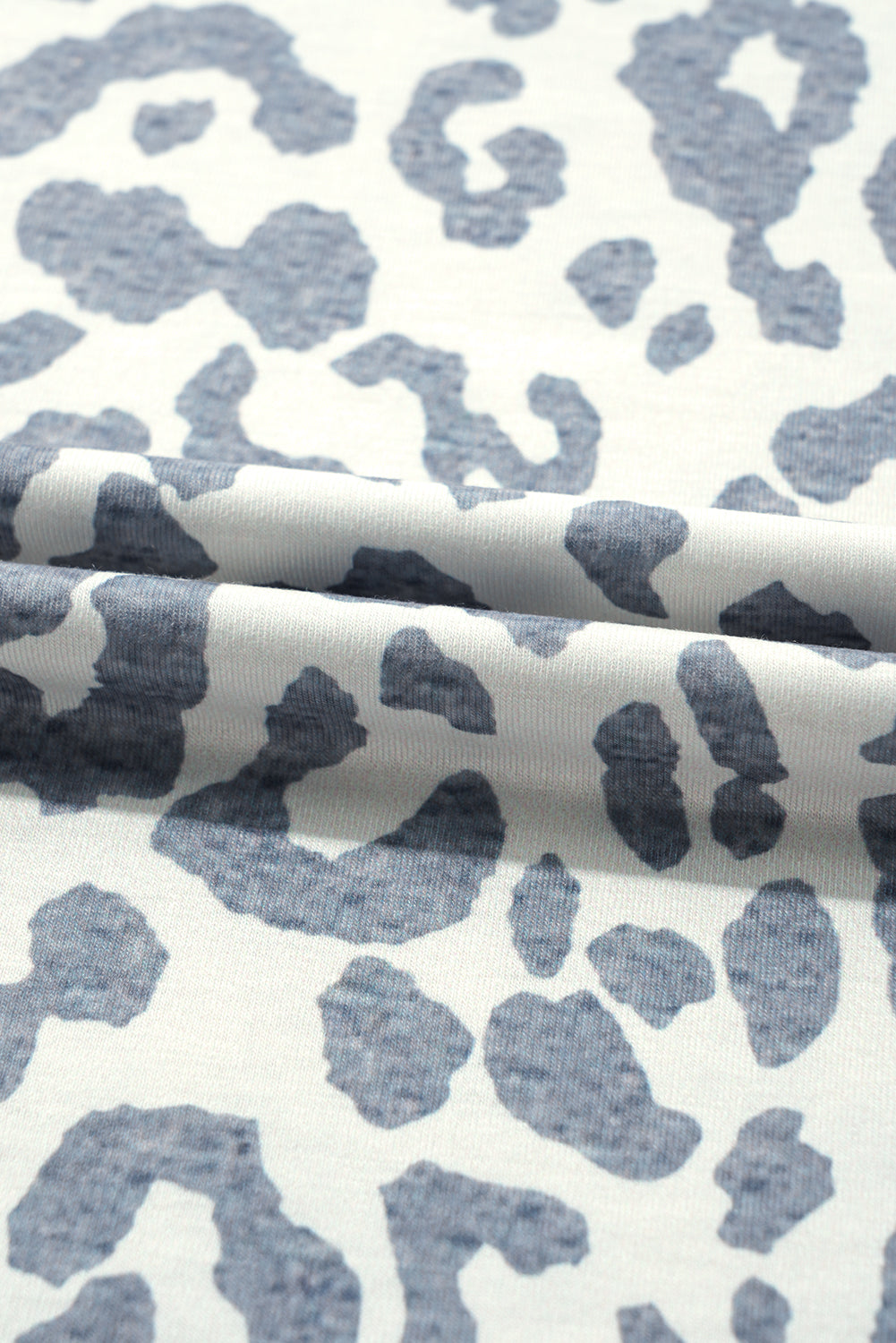 Beige Leopard Round Neck Lace Trim Petal Sleeve T Shirt - eAura