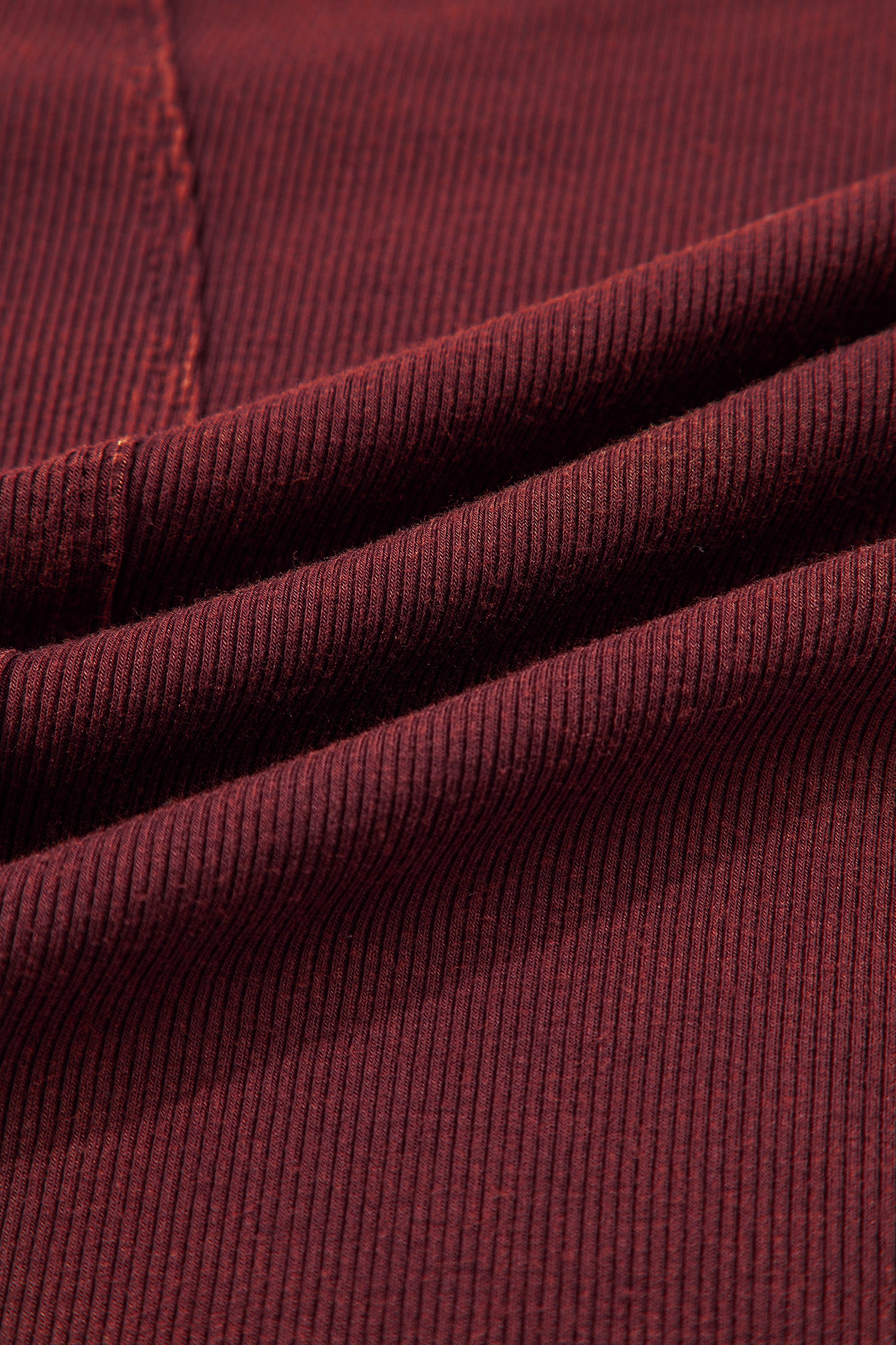 Exposed Seam Ribbed Long Sleeve Top