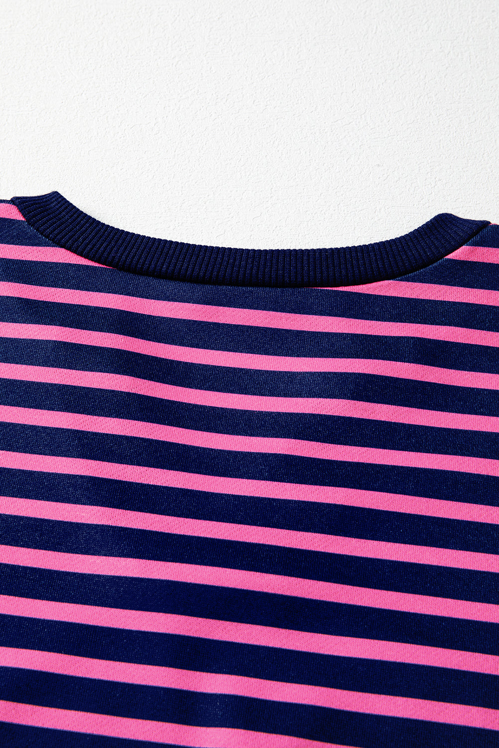 Pink Stripe V-Neck Loose Fit Long Sleeve Top - eAura