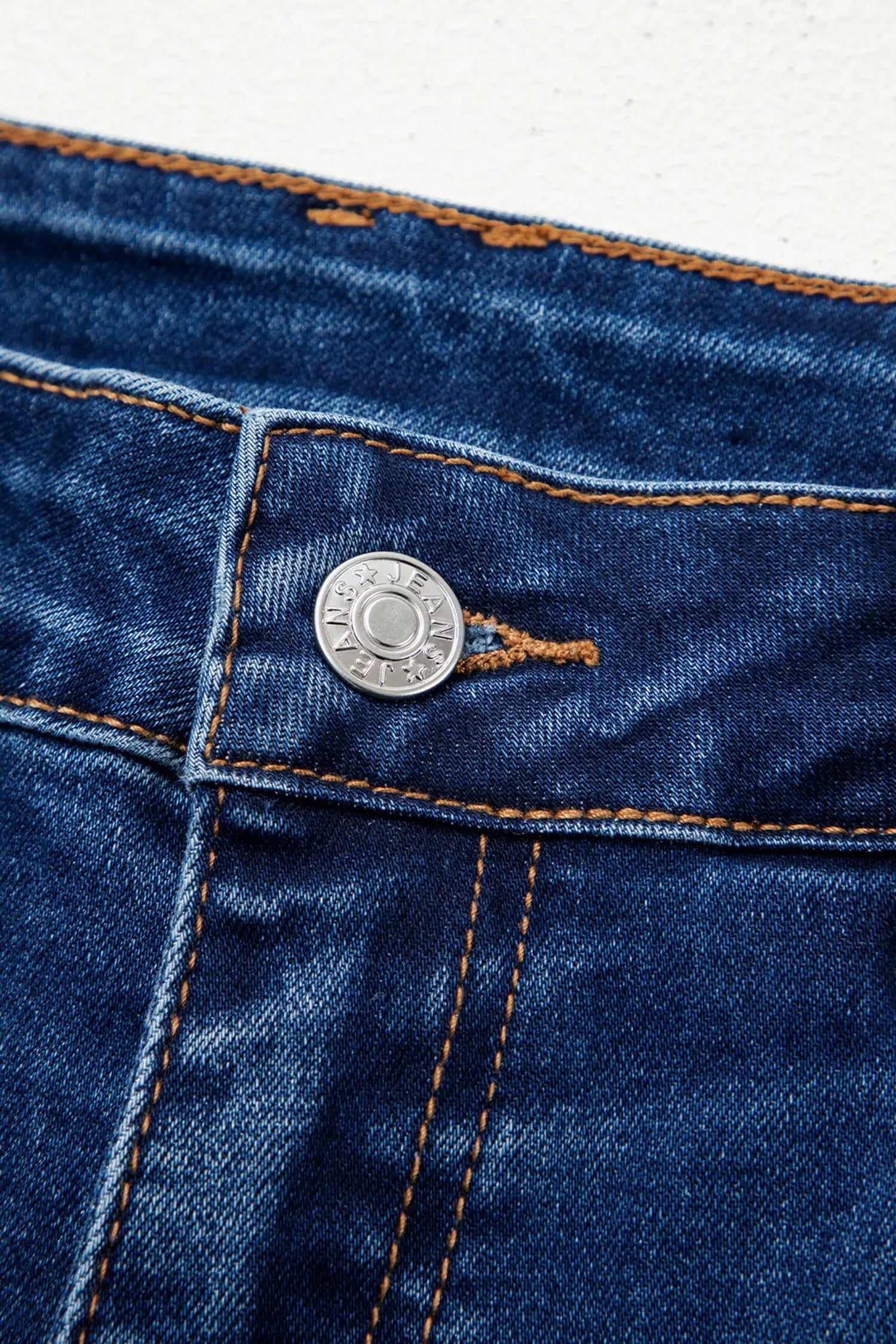 Sky Blue Chic Seam Detail Raw Hem Ankle Length Jeans