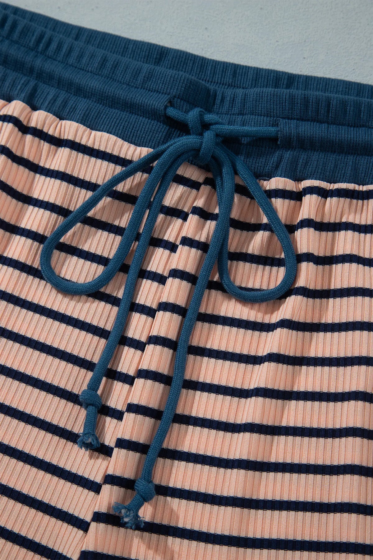 Striped Colourblock V Neck Long Sleeve Plus Size Set – Pink Stripe