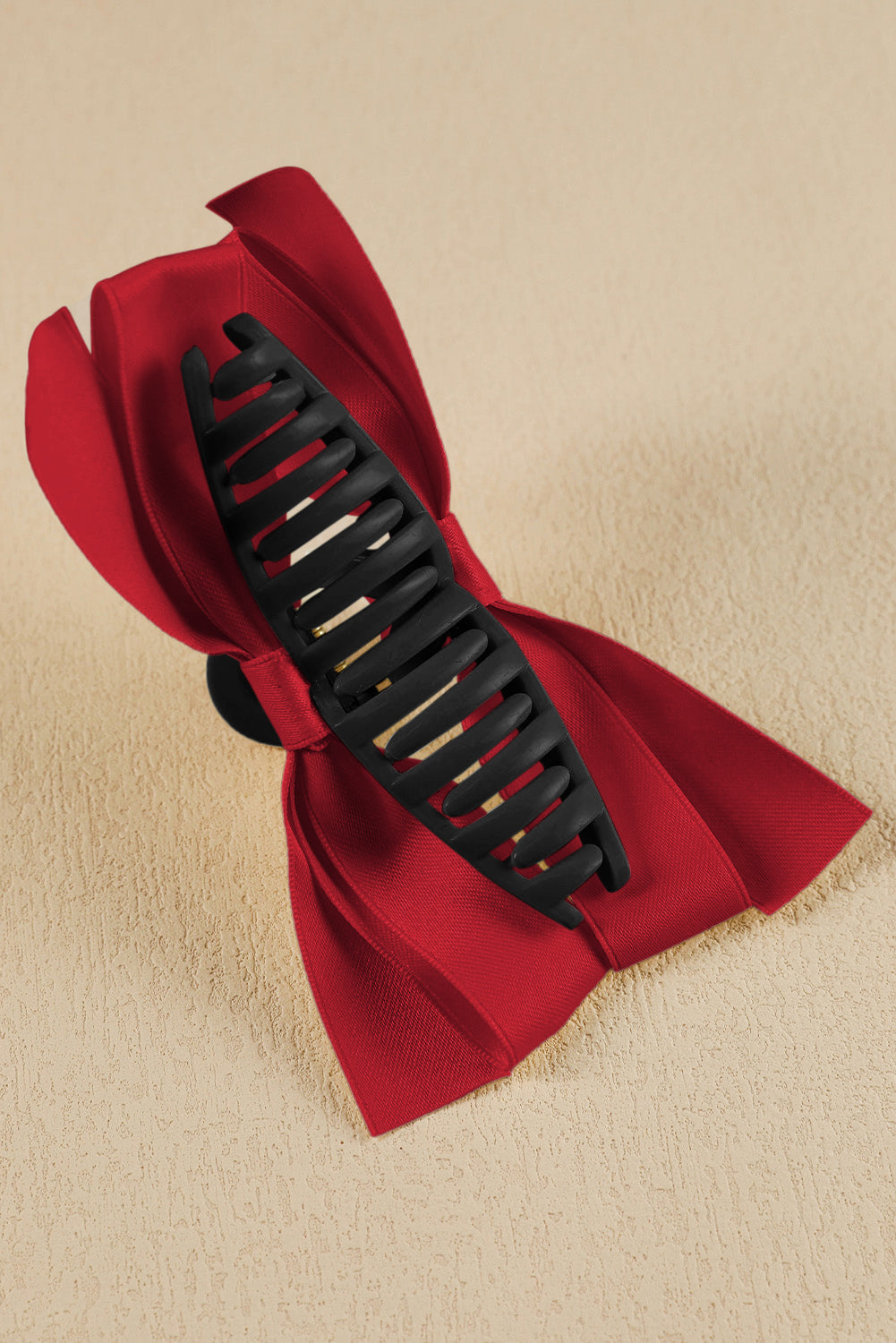 Red Ribbon Bow Decor Hair Clip - eAura