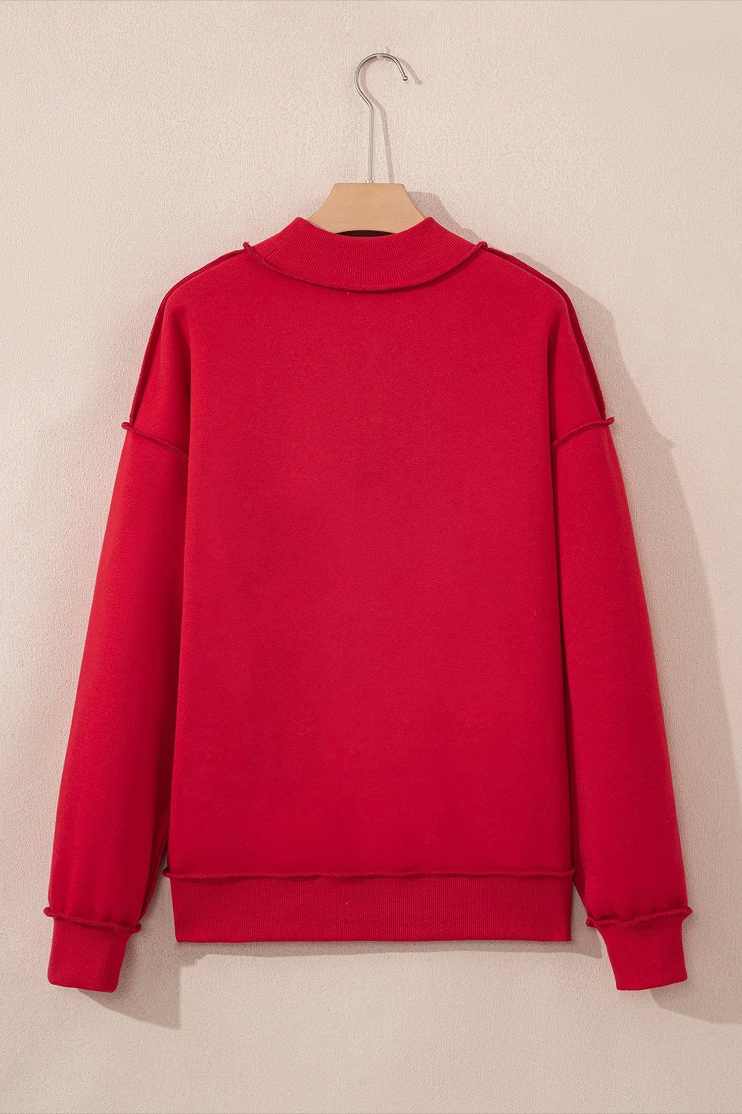 Carrot Oversize Drop Shoulder Reversible Mock Neck Sweatshirt – Orange