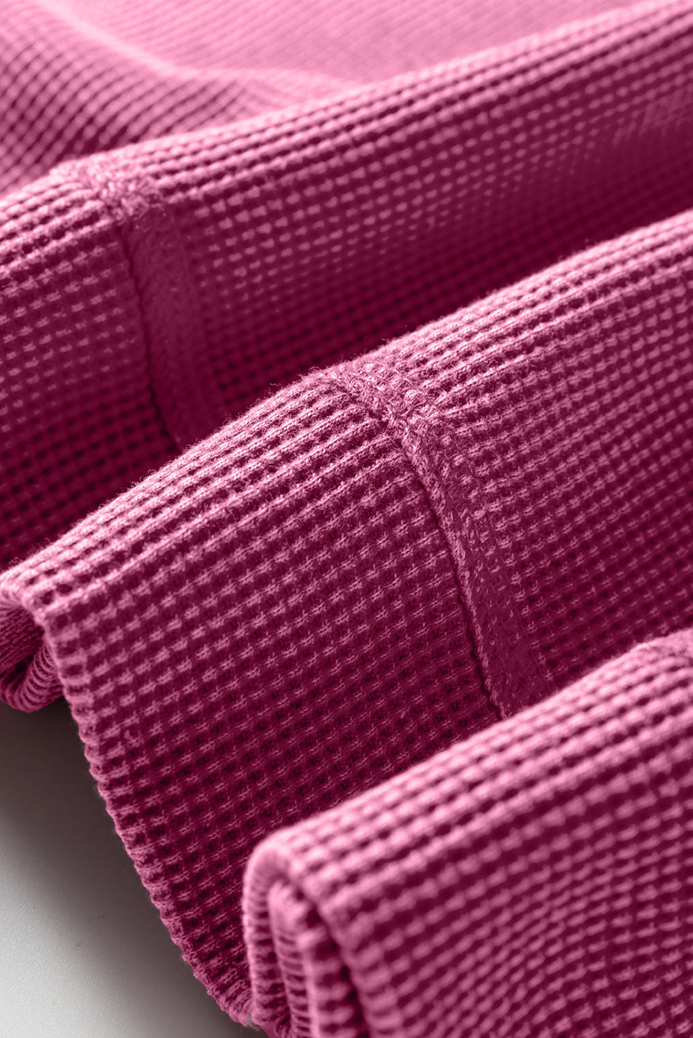 Waffle Textured Long Sleeve Loose Top - eAura