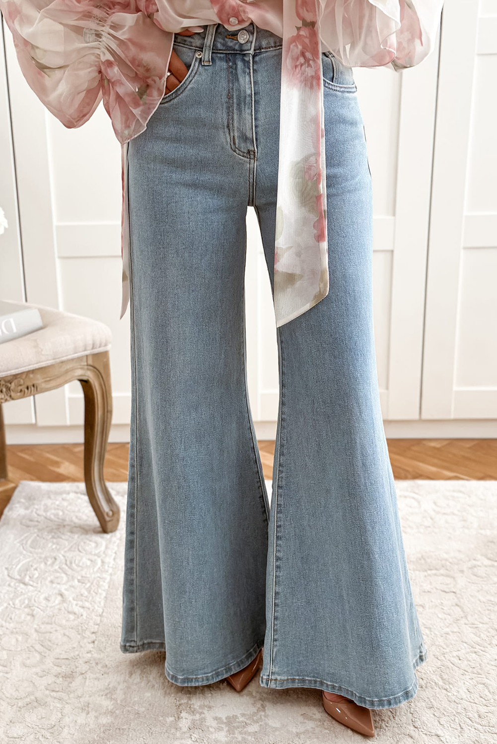 High Waist Button Zip Fly Bell Bottom Jeans Dear-Lover Dropshipping