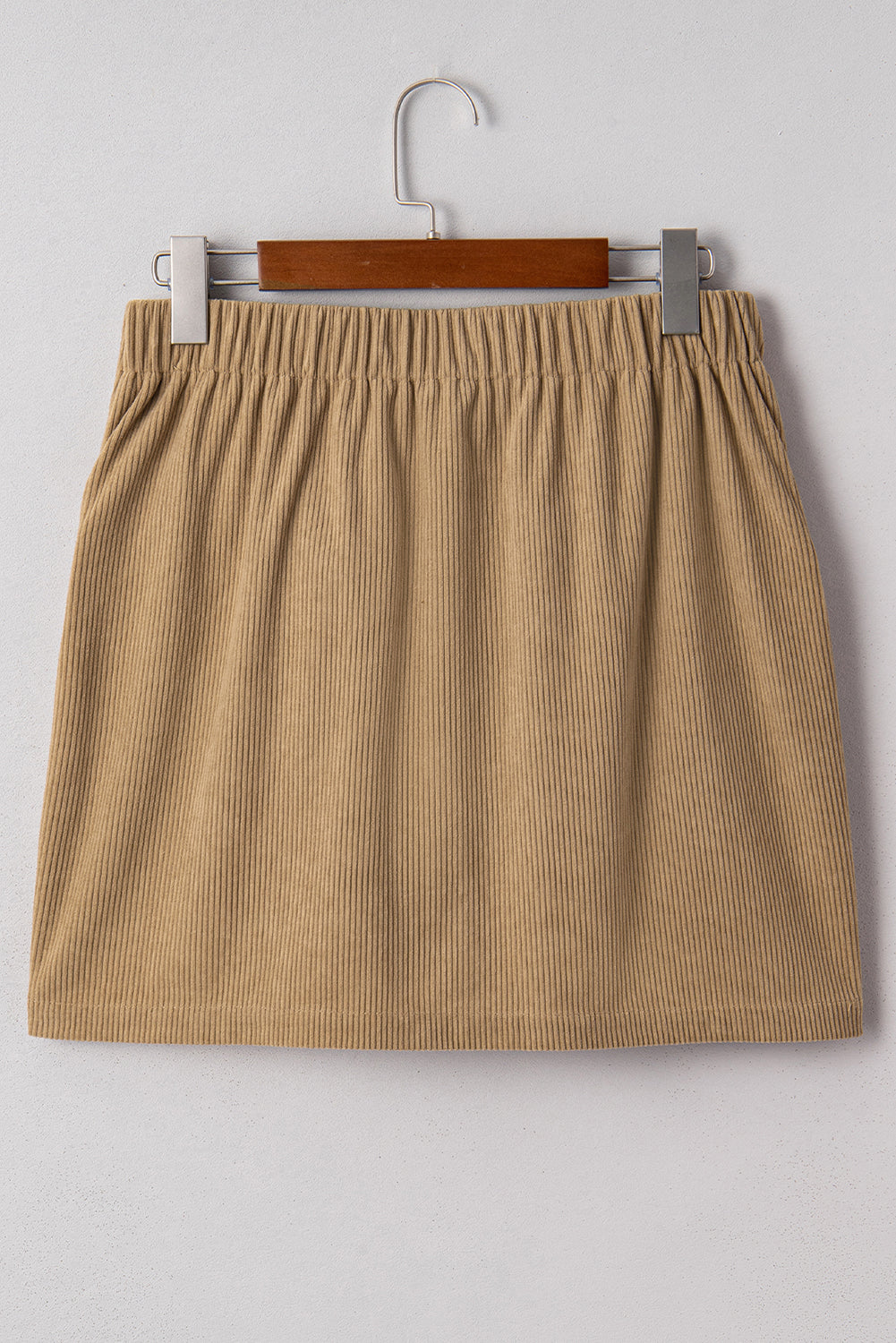 Soft Corduroy Buttoned Front Faux Pockets Mini Skirt - Bottoms/Skirts & Petticoat