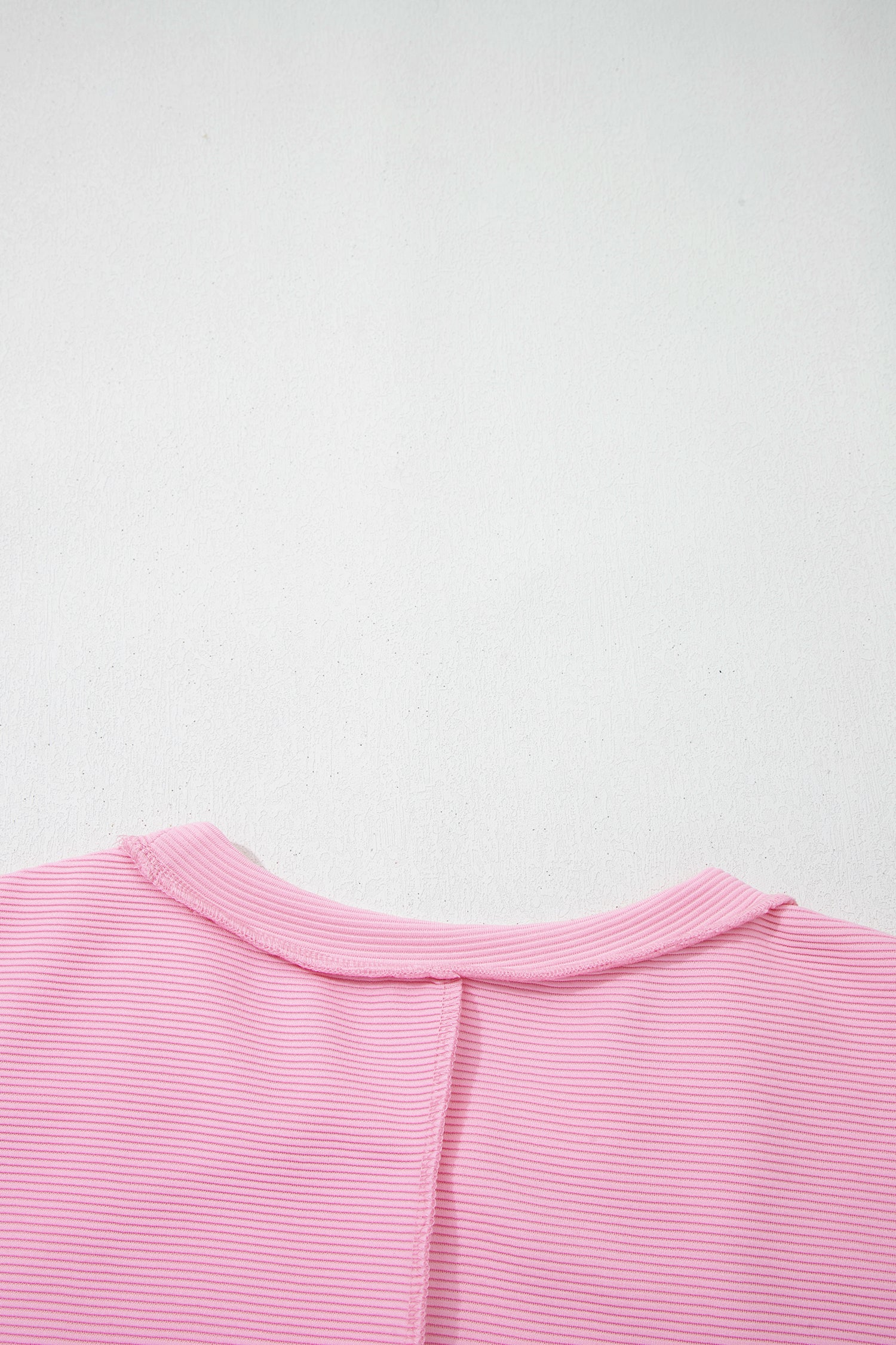 Horizontal Ribbed Exposed Seam Detail Drop Shoulder Baggy Pullover