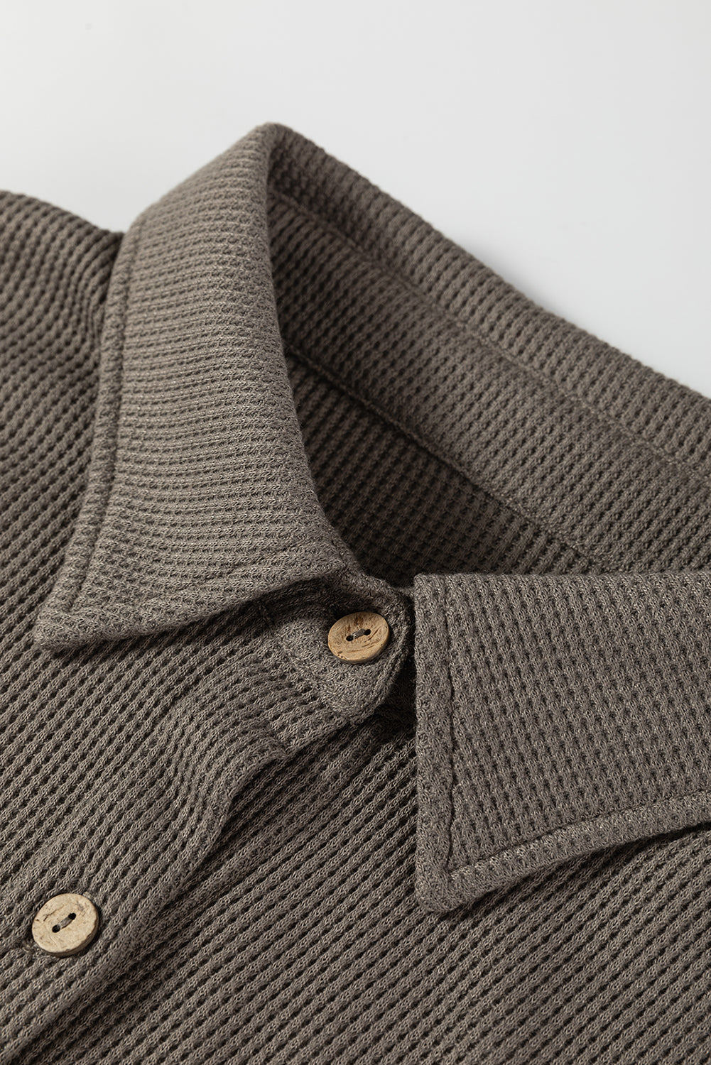 Waffle Knit Shirt Tunic Dress - eAura