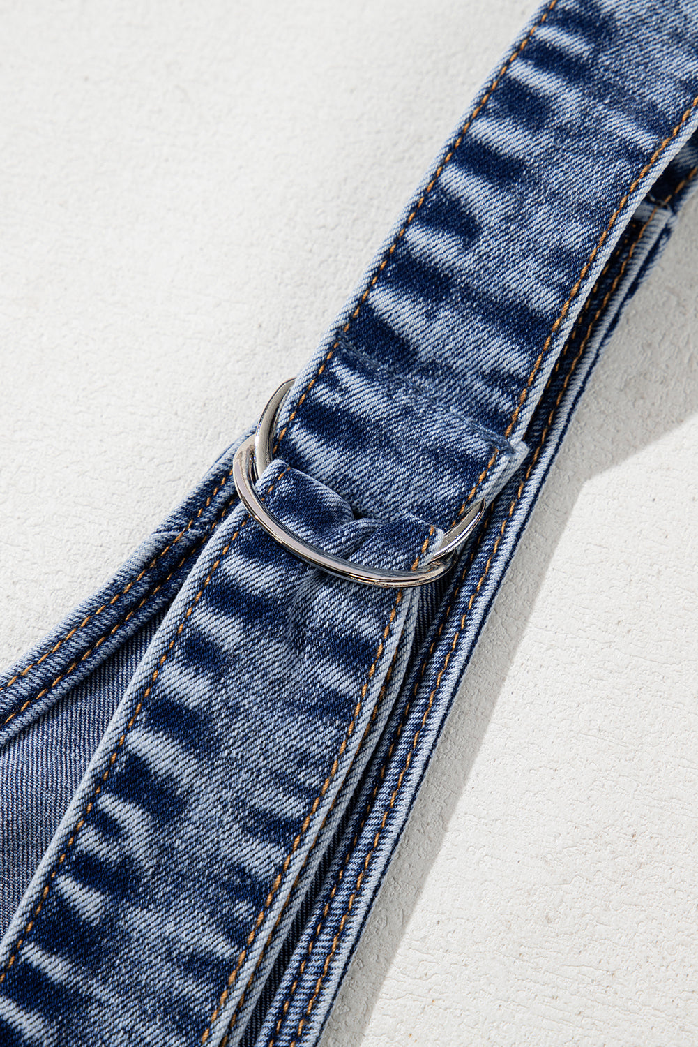 Dusk Blue Sleeveless U Neck Patched Pocket Denim Romper eAura