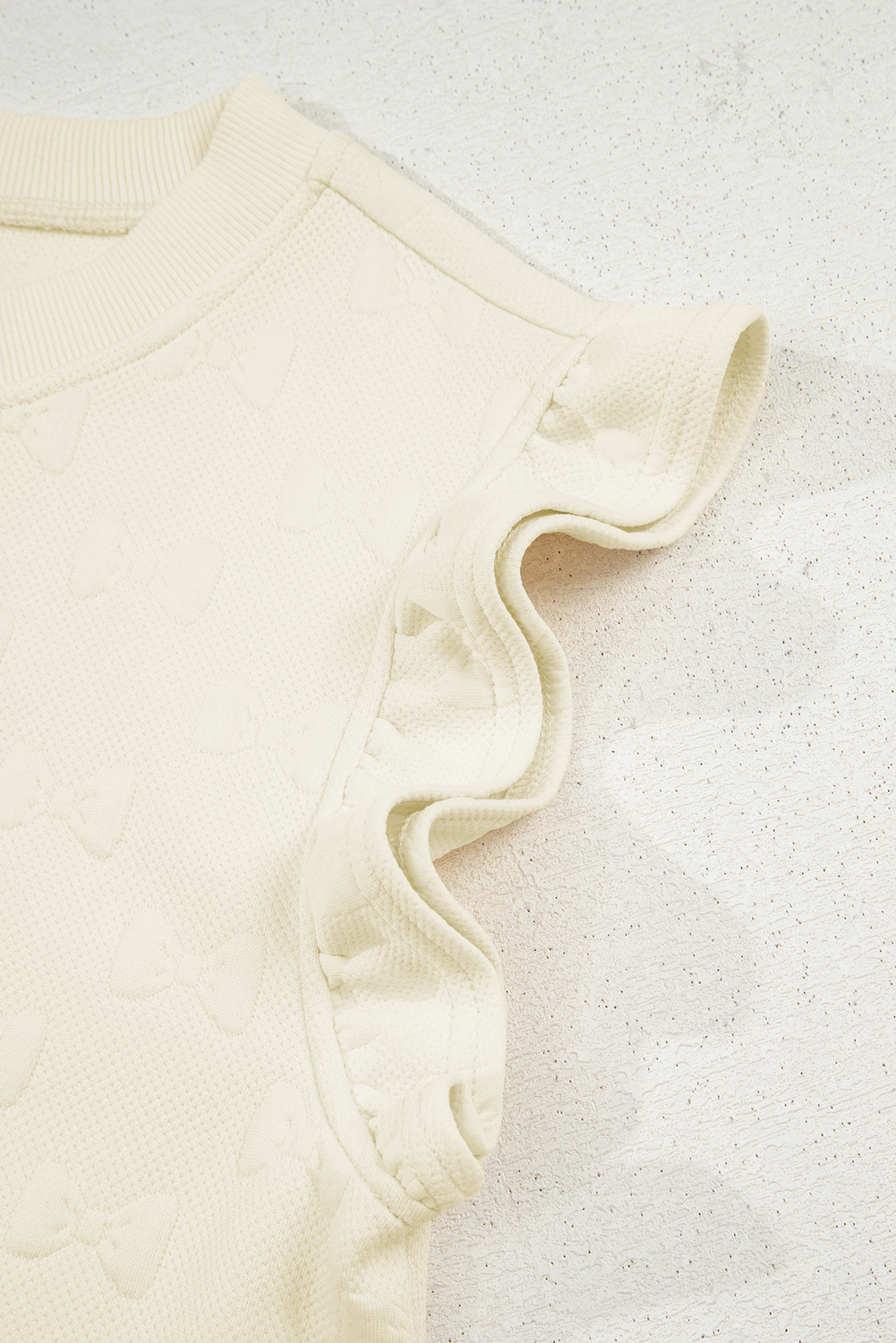 Bow Jacquard Ruffle Sleeve Short Co-ord Set eAura