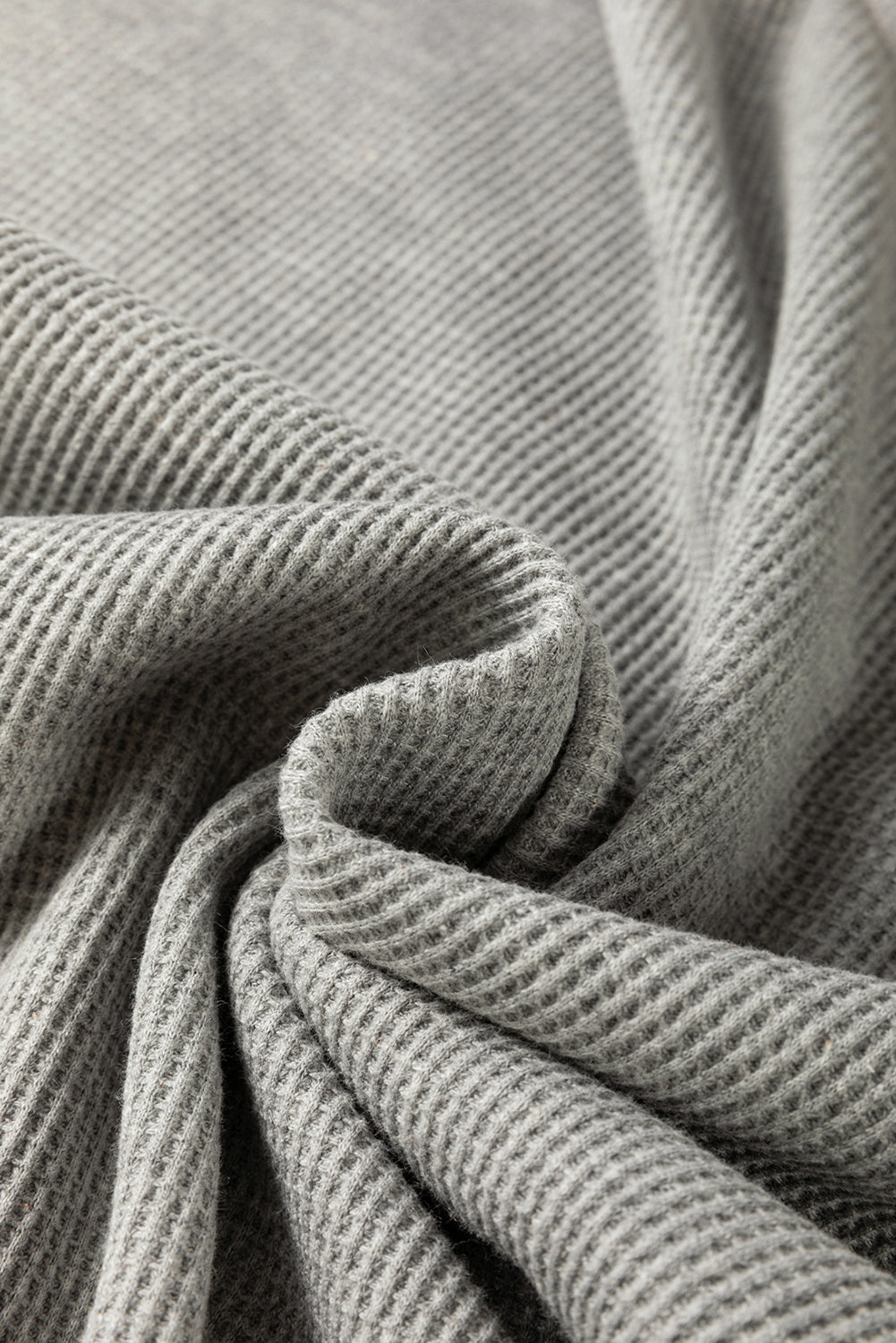 Grey Thermal Pullover Loose Sweatshirt eAura