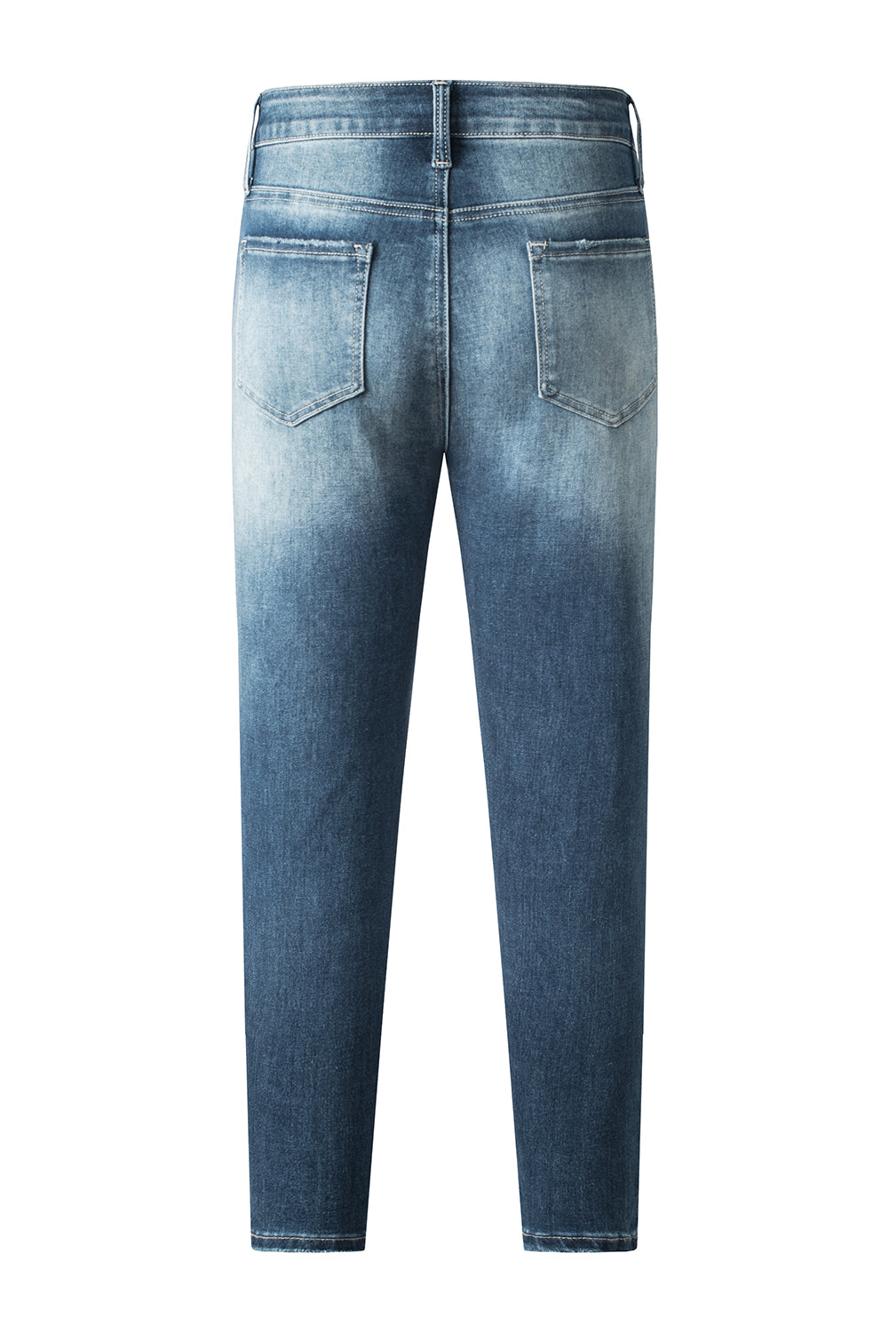 Blue Distressed Ripped Skinny Jeans Beagle Boutique Fashion Outlet