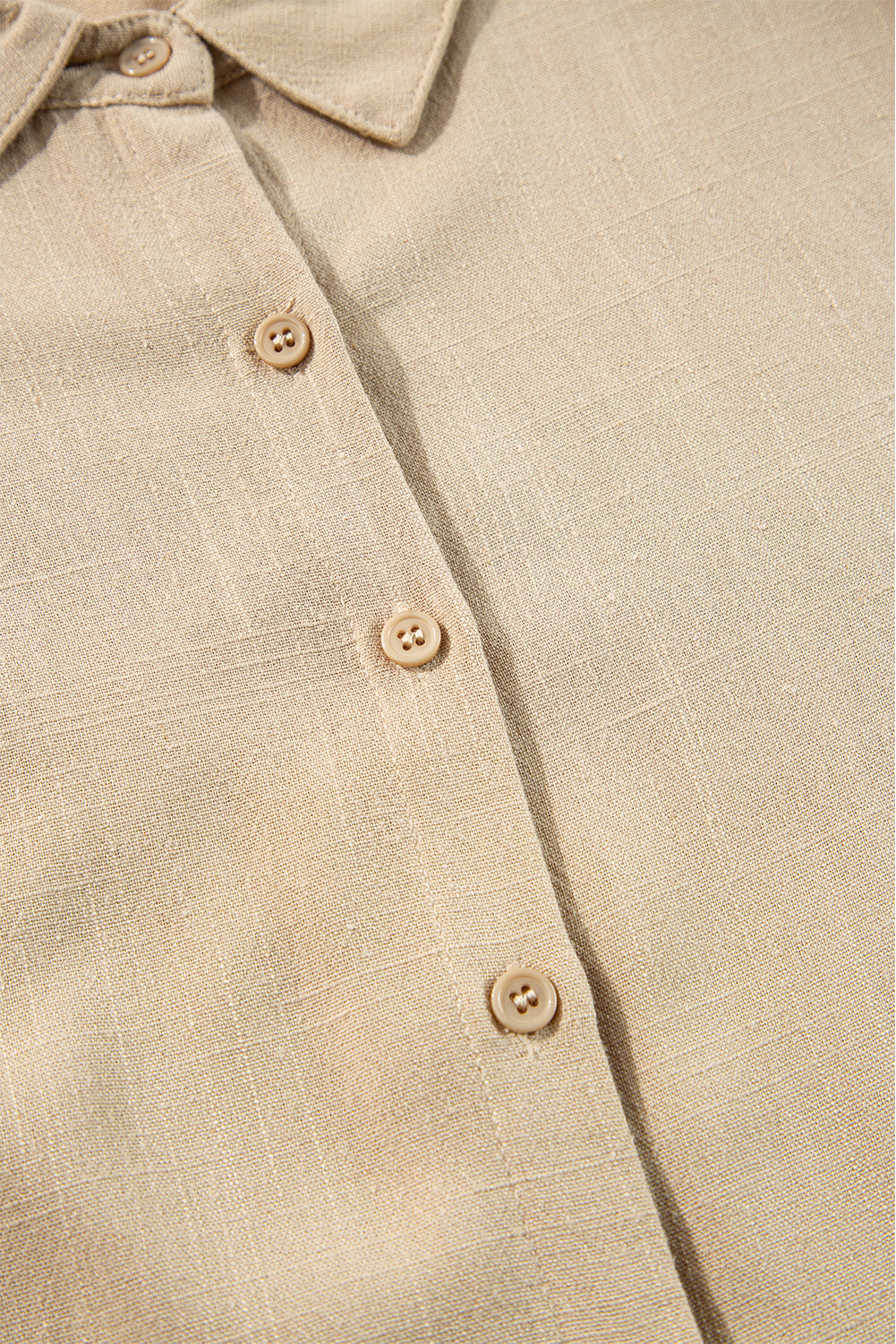 Tan Puff Sleeve Buttoned Tiered Pleated Shirt Mini Dress Beagle Boutique Fashion Outlet