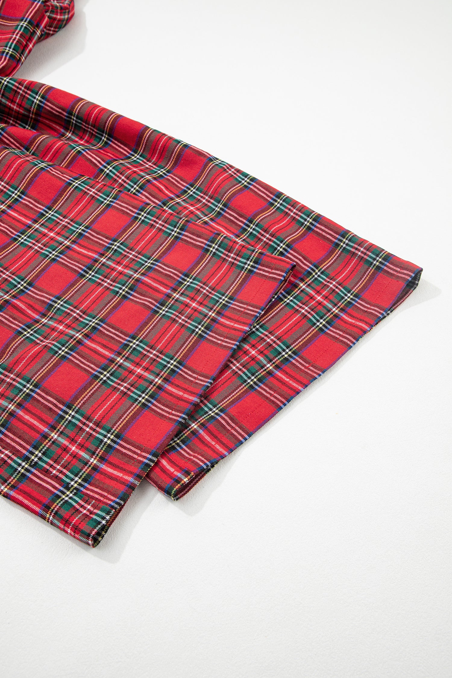 Red Festive Plaid Wide Leg Pull On Trousers