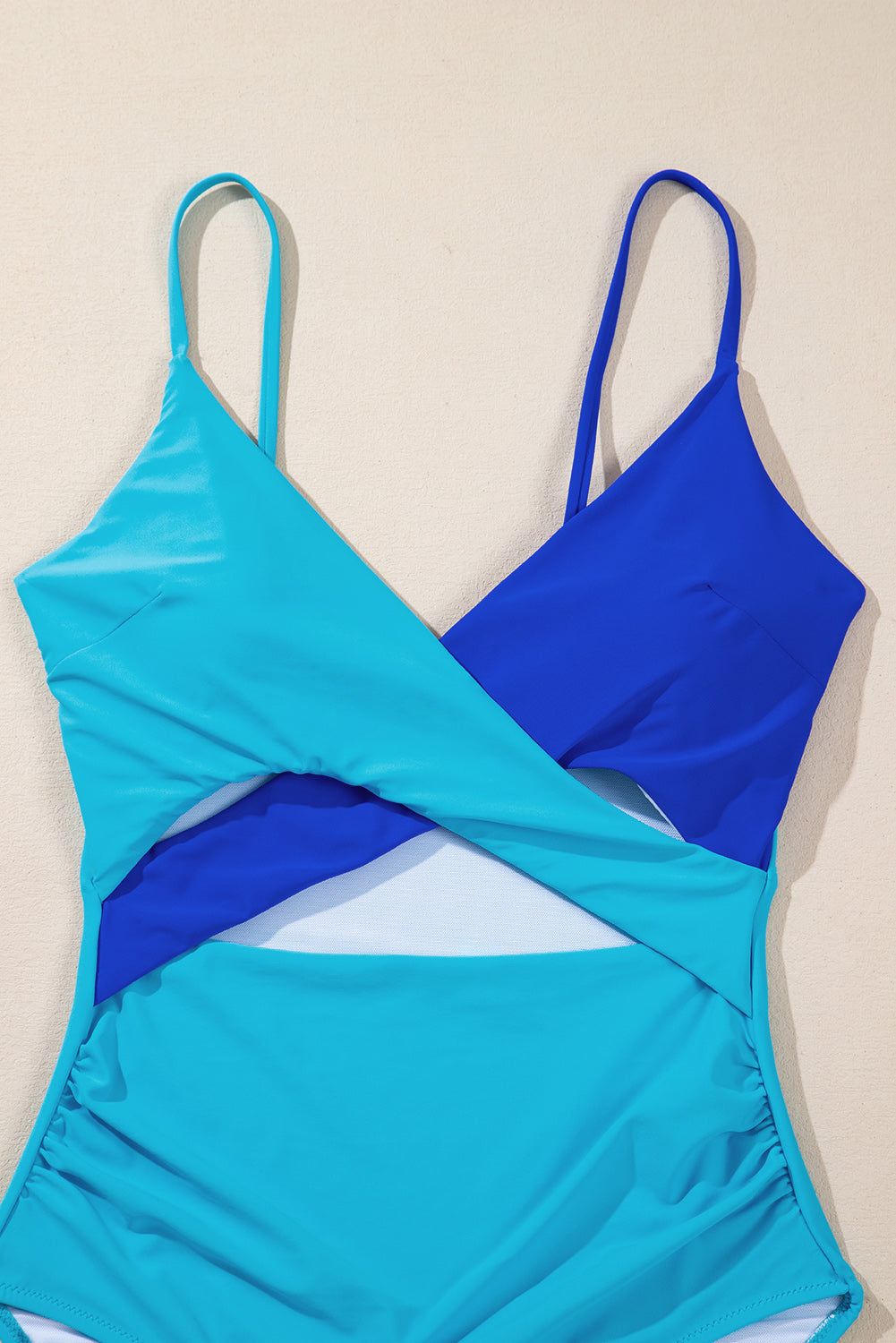 Crossover Colourblock Cutout One Piece Swimsuit eAura